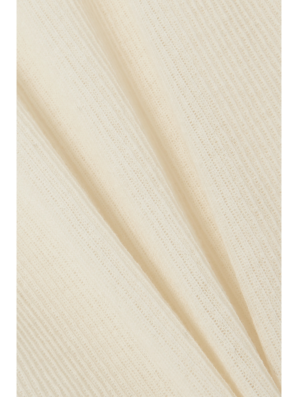 Shop Bottega Veneta Ribbed Cotton-blend Top In Cream