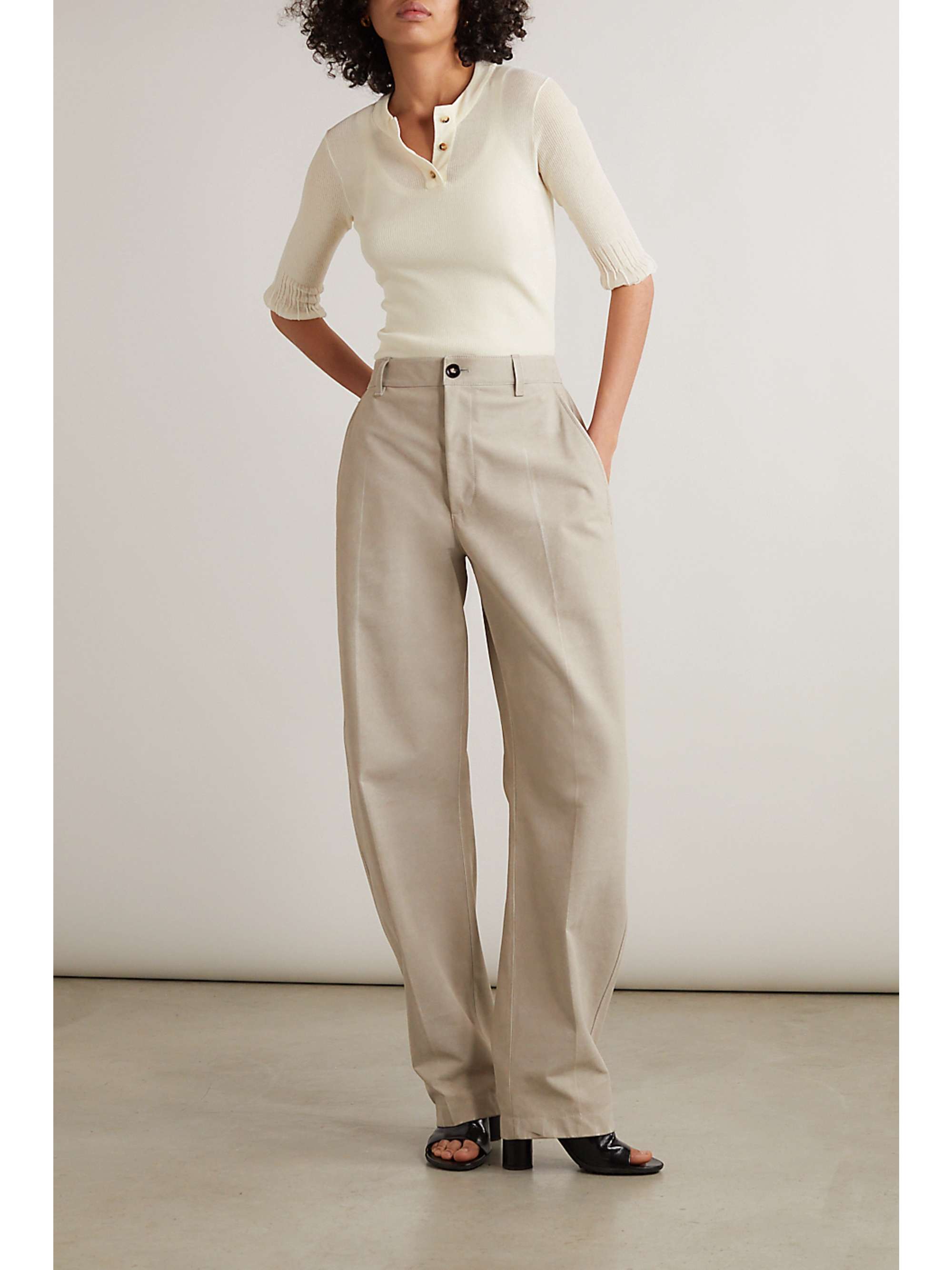 BOTTEGA VENETA Ribbed cotton-blend top