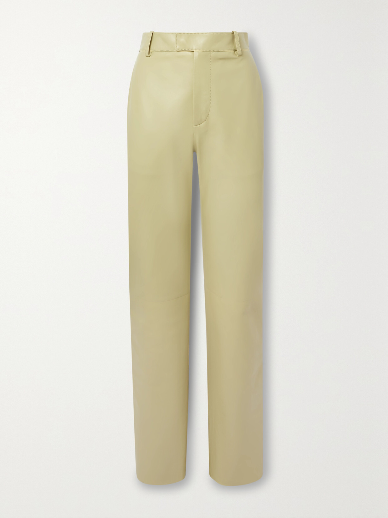 Bottega Veneta Leather Straight-leg Pants - Neutrals