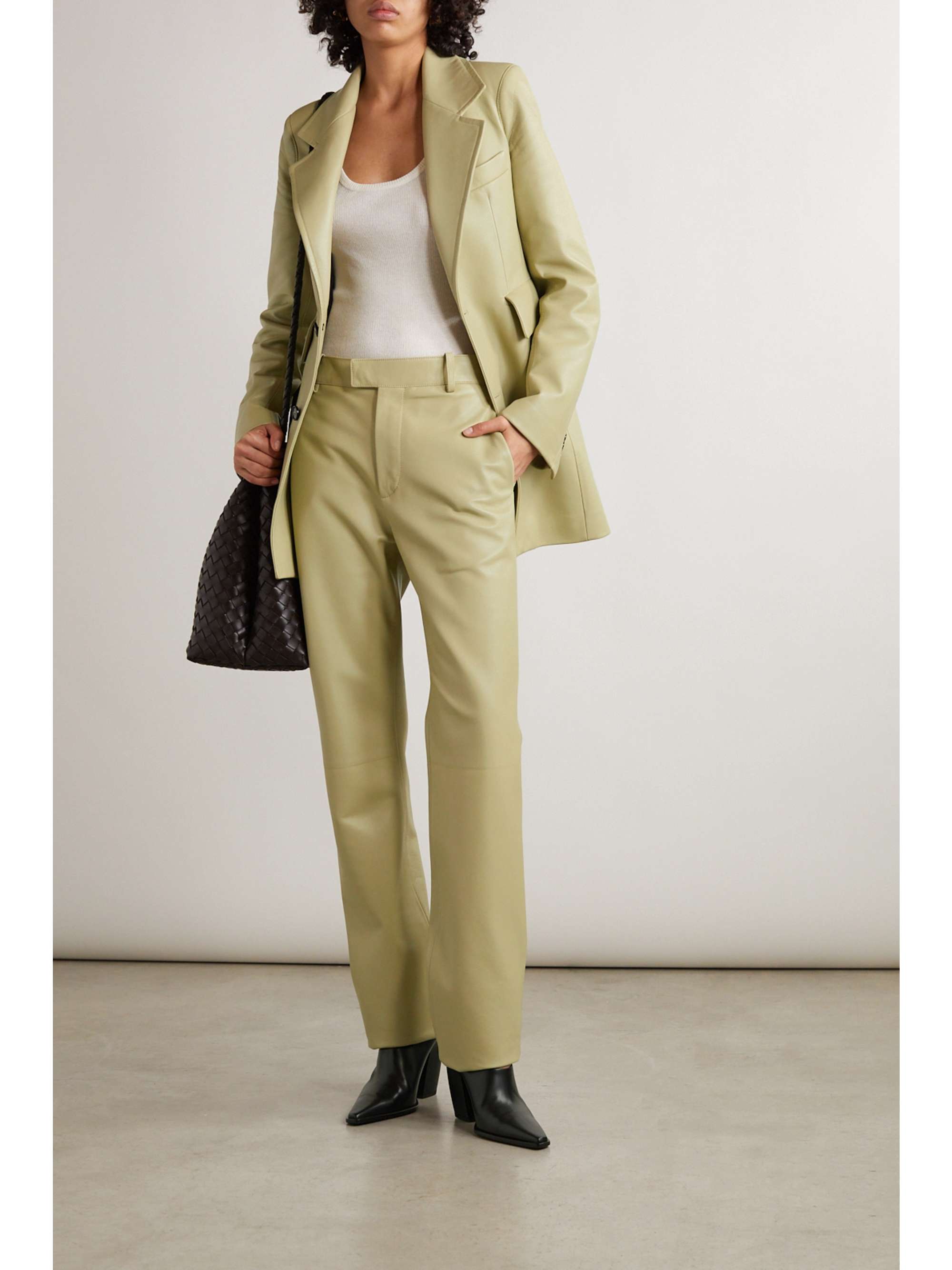 BOTTEGA VENETA Leather straight-leg pants