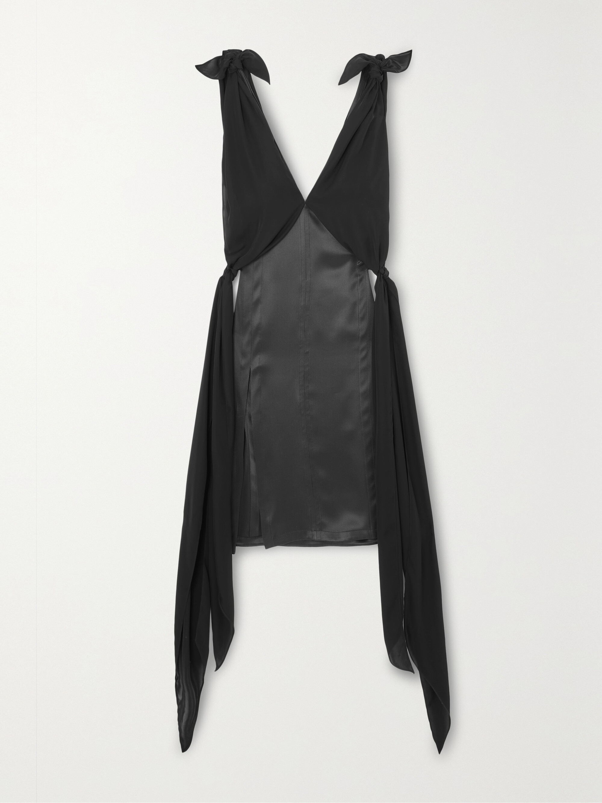 Bottega Veneta Draped silk-chiffon and twill dress thumbnail