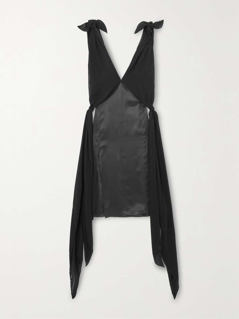 Bottega Veneta Draped Silk-chiffon And Twill Dress