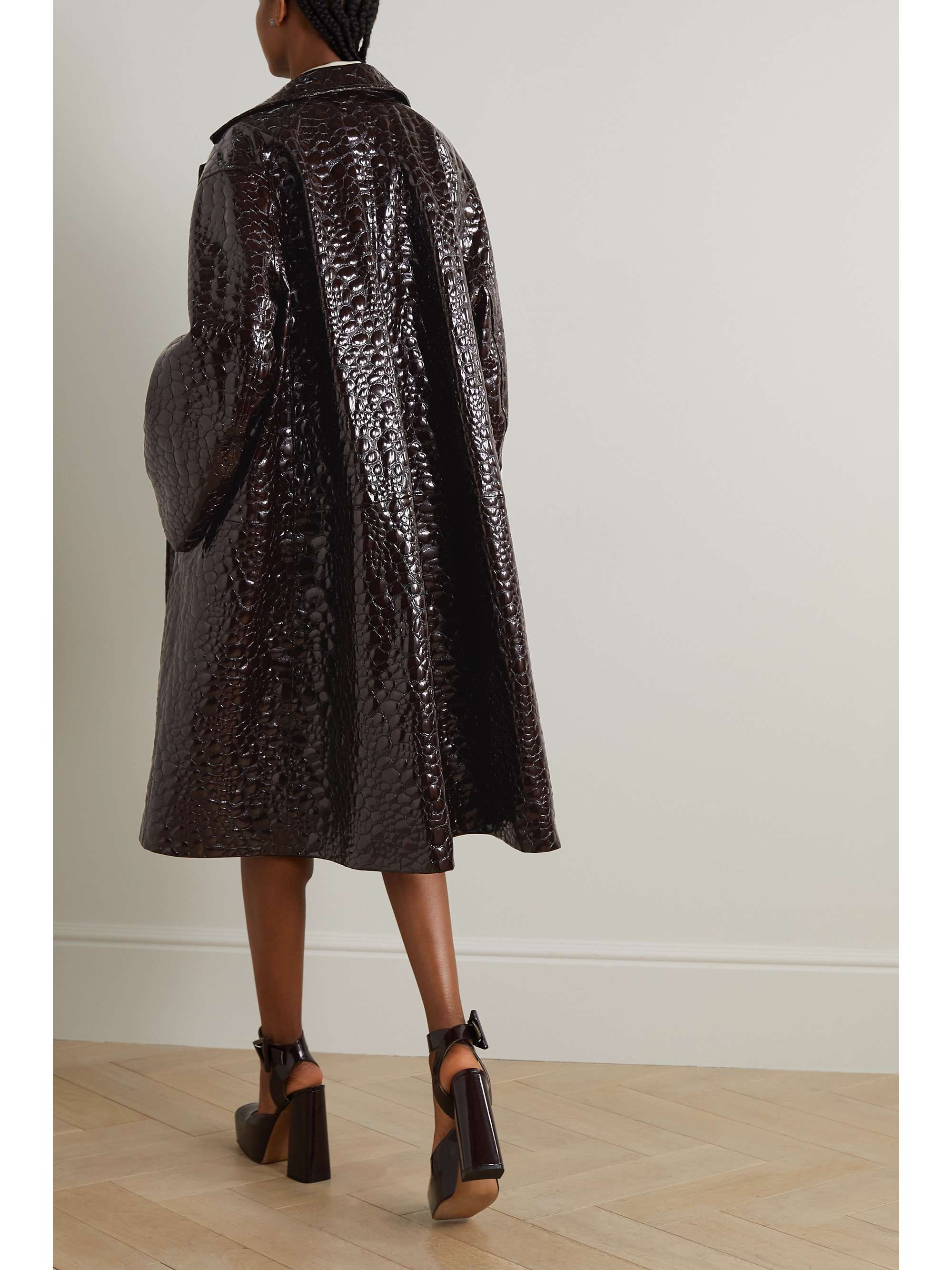 BOTTEGA VENETA Croc-effect patent-leather coat