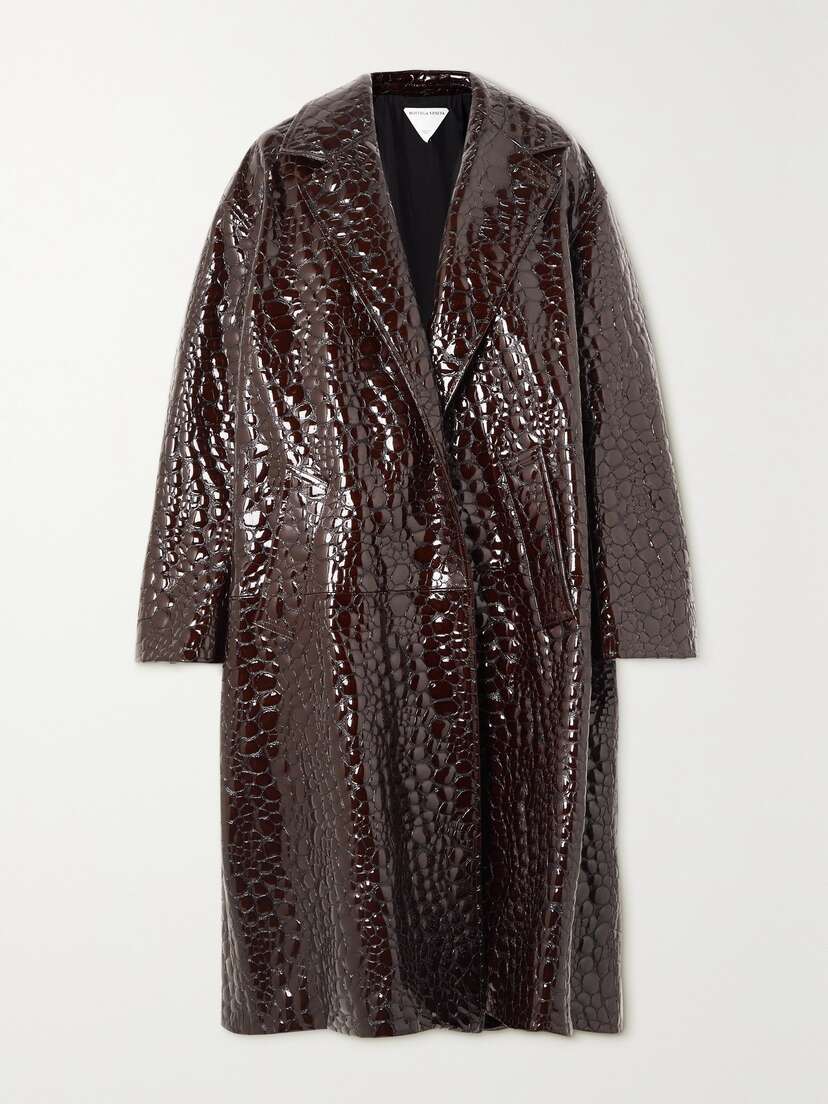Bottega Veneta Croc-effect Patent-leather Coat