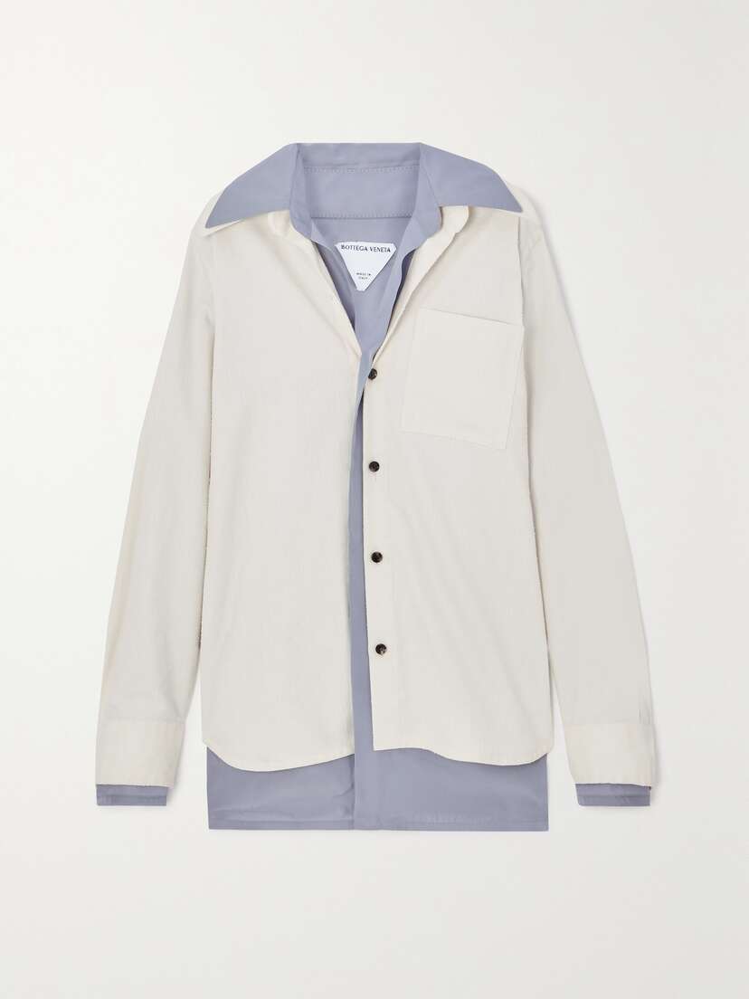 Bottega Veneta Layered Cotton-blend Poplin And Bouclé Shirt