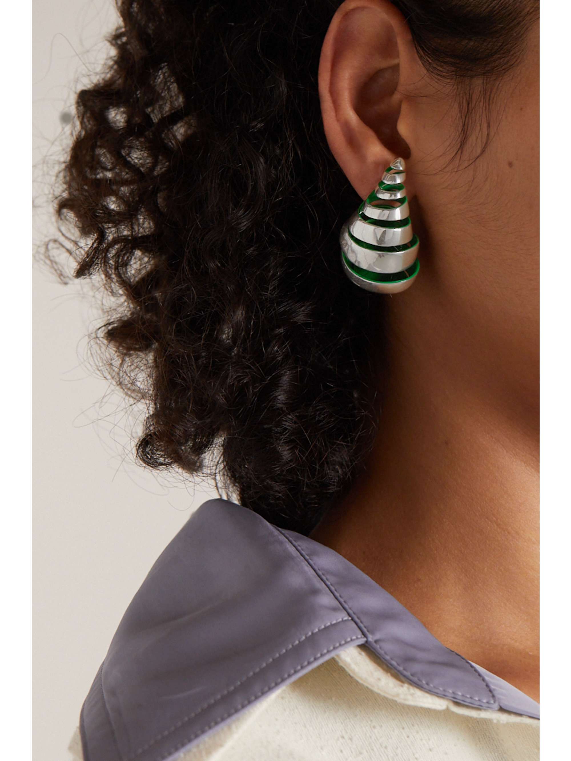 BOTTEGA VENETA Silver and enamel earrings