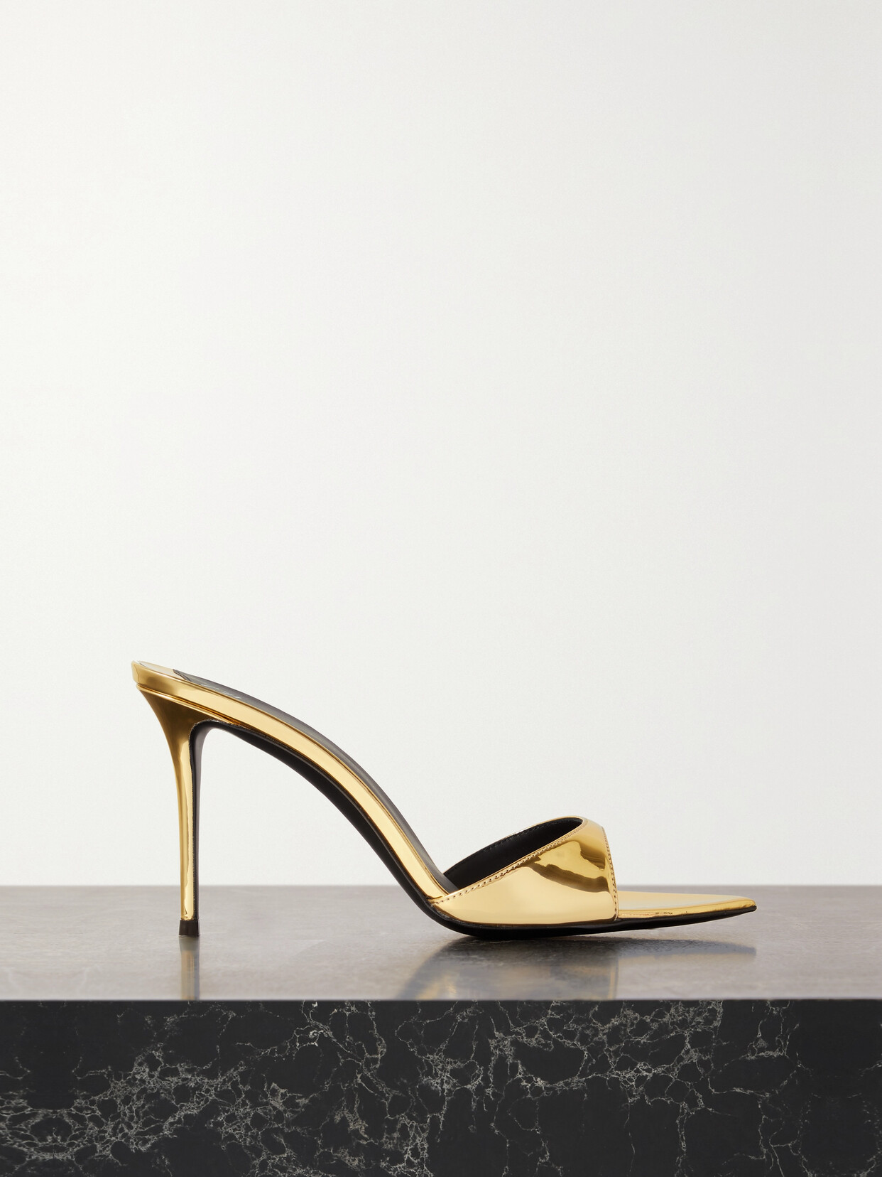 Giuseppe Zanotti - Intrigo Metallic Faux Leather Mules - Gold