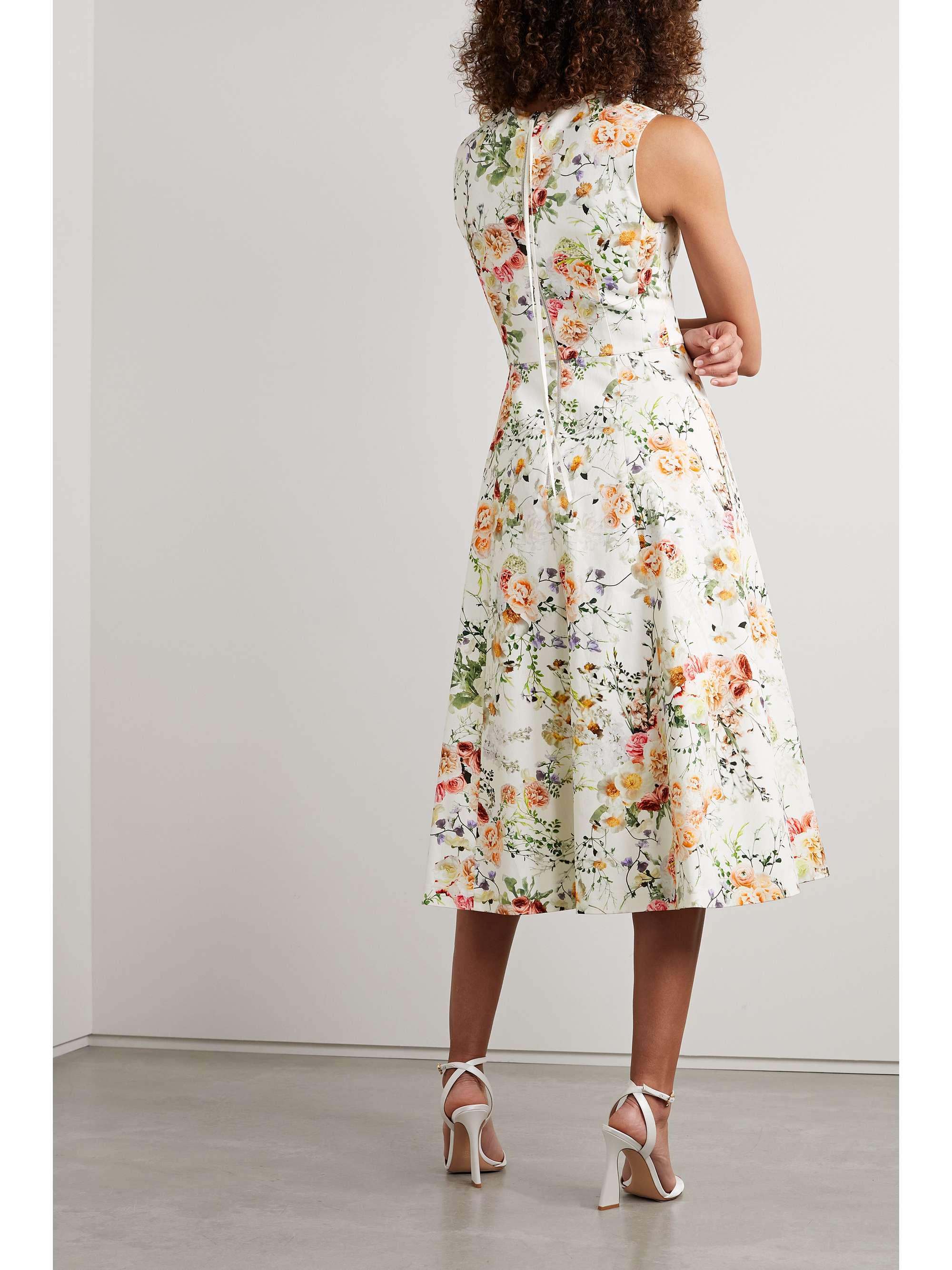 ADAM LIPPES Eloise floral-print cotton-blend twill midi dress | NET-A ...