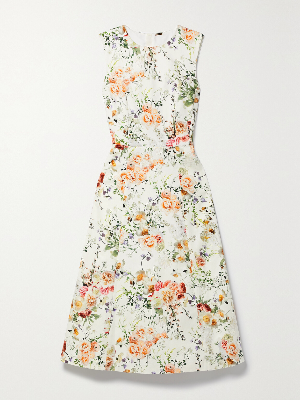 Adam Lippes - Eloise Floral-print Cotton-blend Twill Midi Dress - White