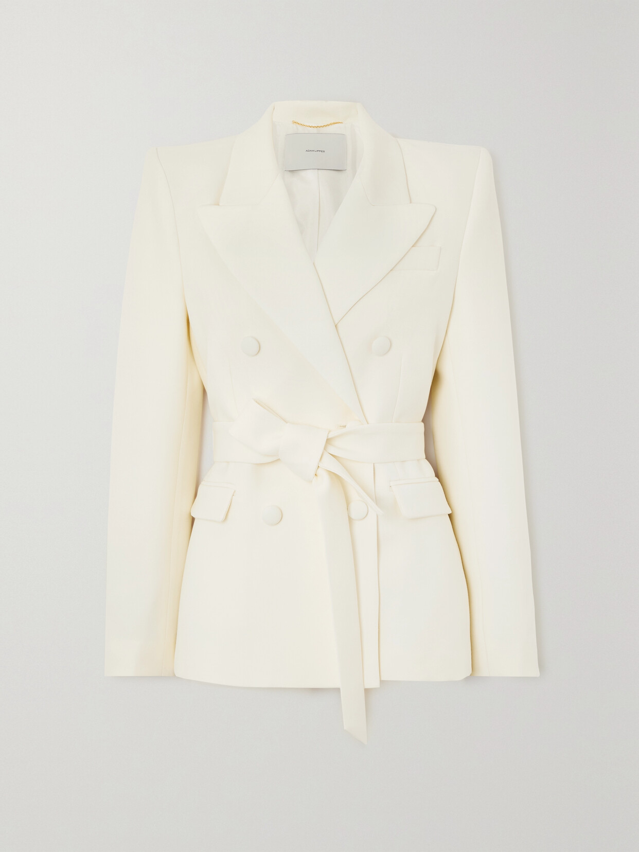 Adam Lippes Belted Double-breast Blazer In White