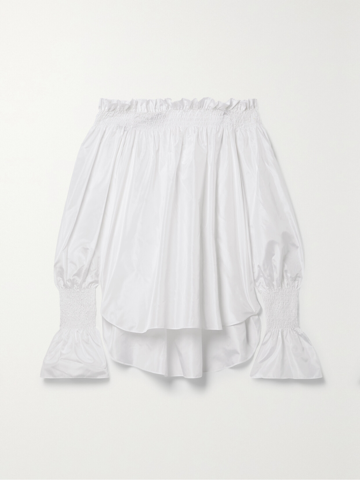 Adam Lippes - Sade Off-the-shoulder Shirred Silk-taffeta Top - White