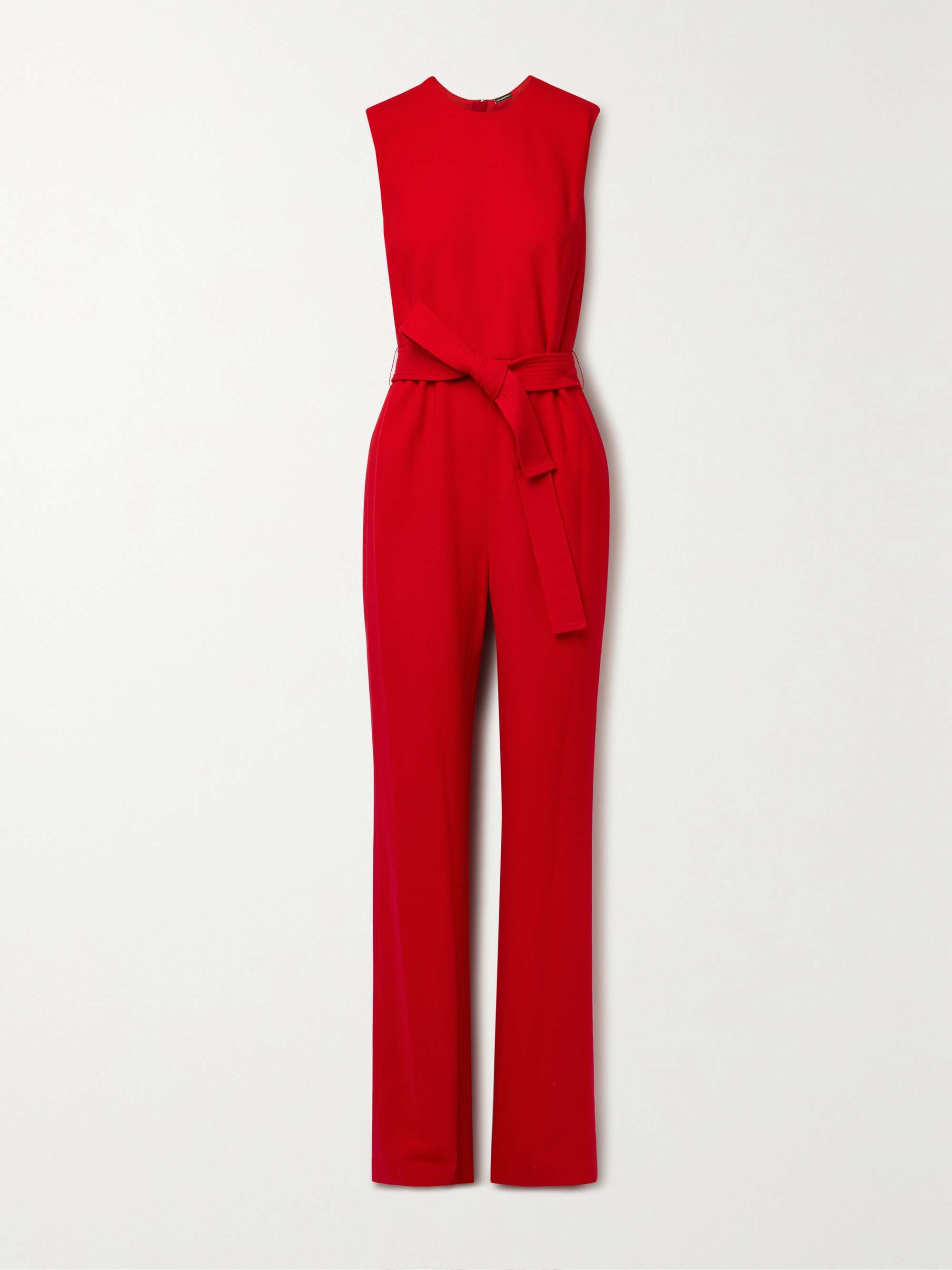 ADAM LIPPES Belted wool-crepe jumpsuit | NET-A-PORTER