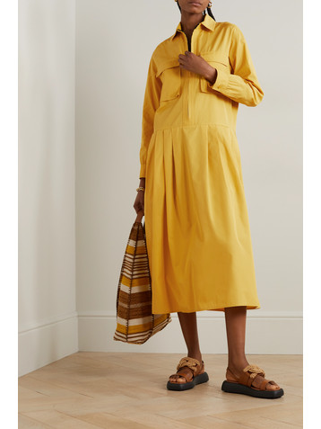 Tod's Pleated cotton-poplin midi shirt dress