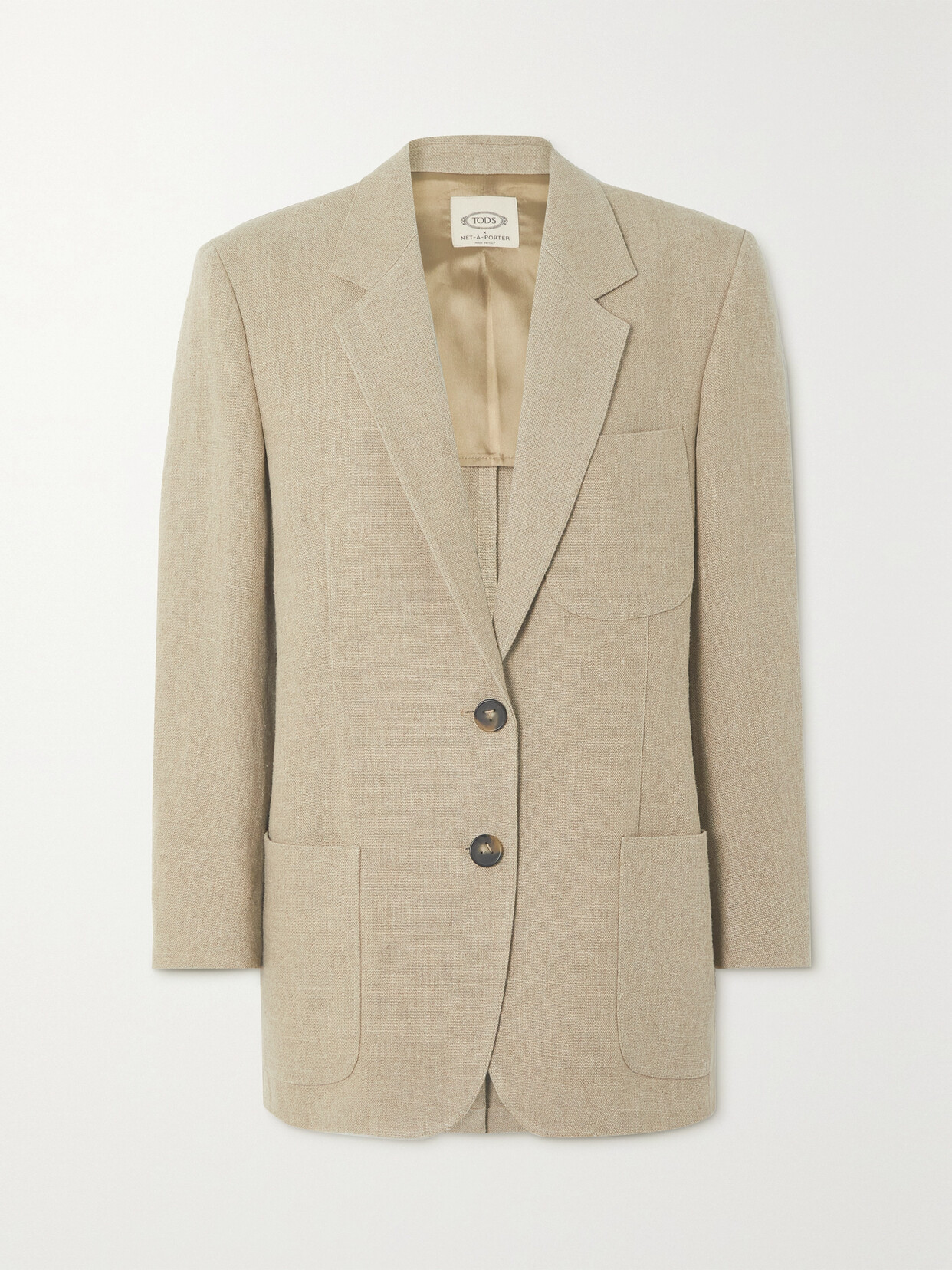 Tod's Linen Blazer In Neutrals