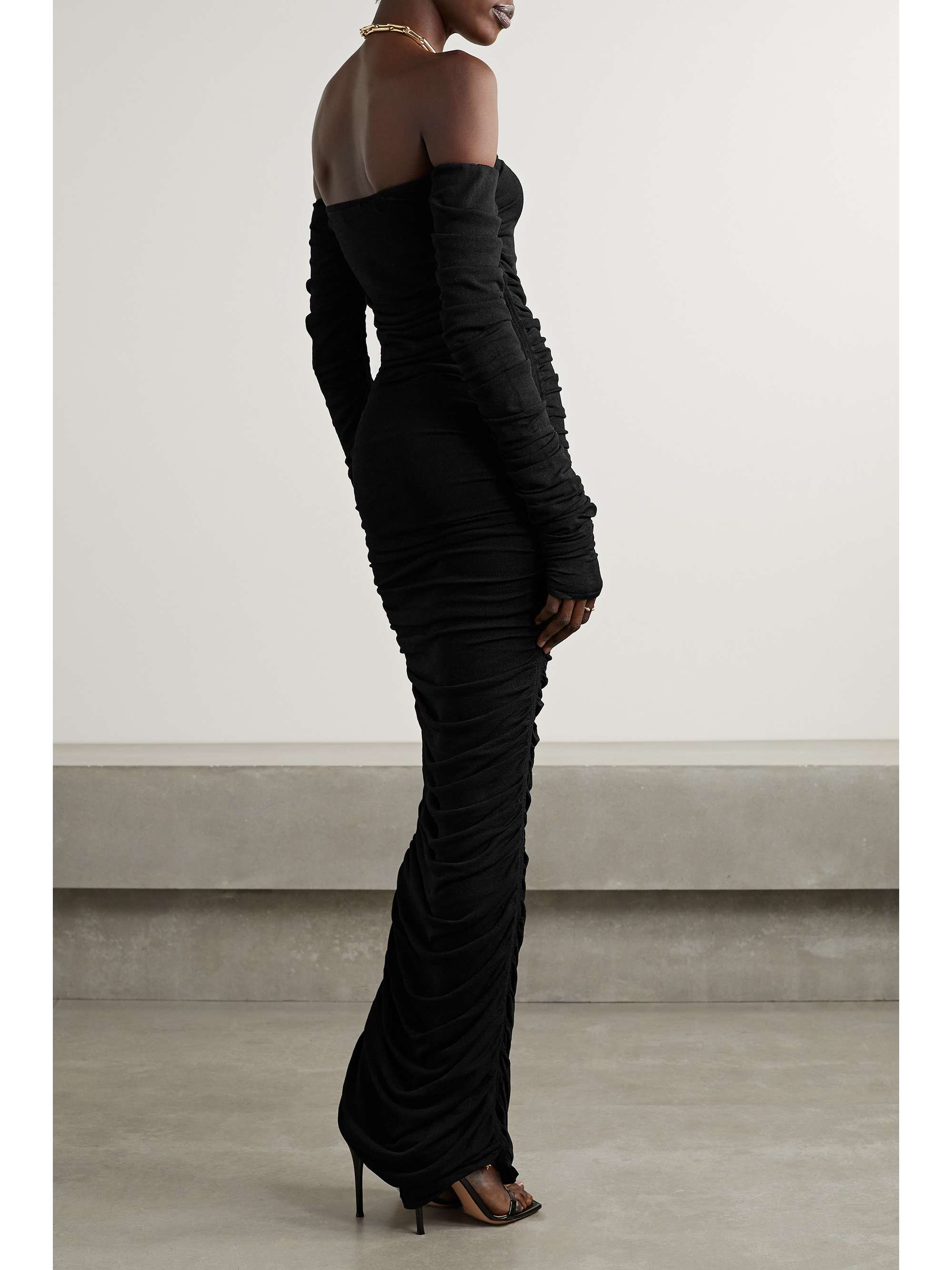 ALTUZARRA Trikera off-the-shoulder ruched stretch-jersey maxi dress