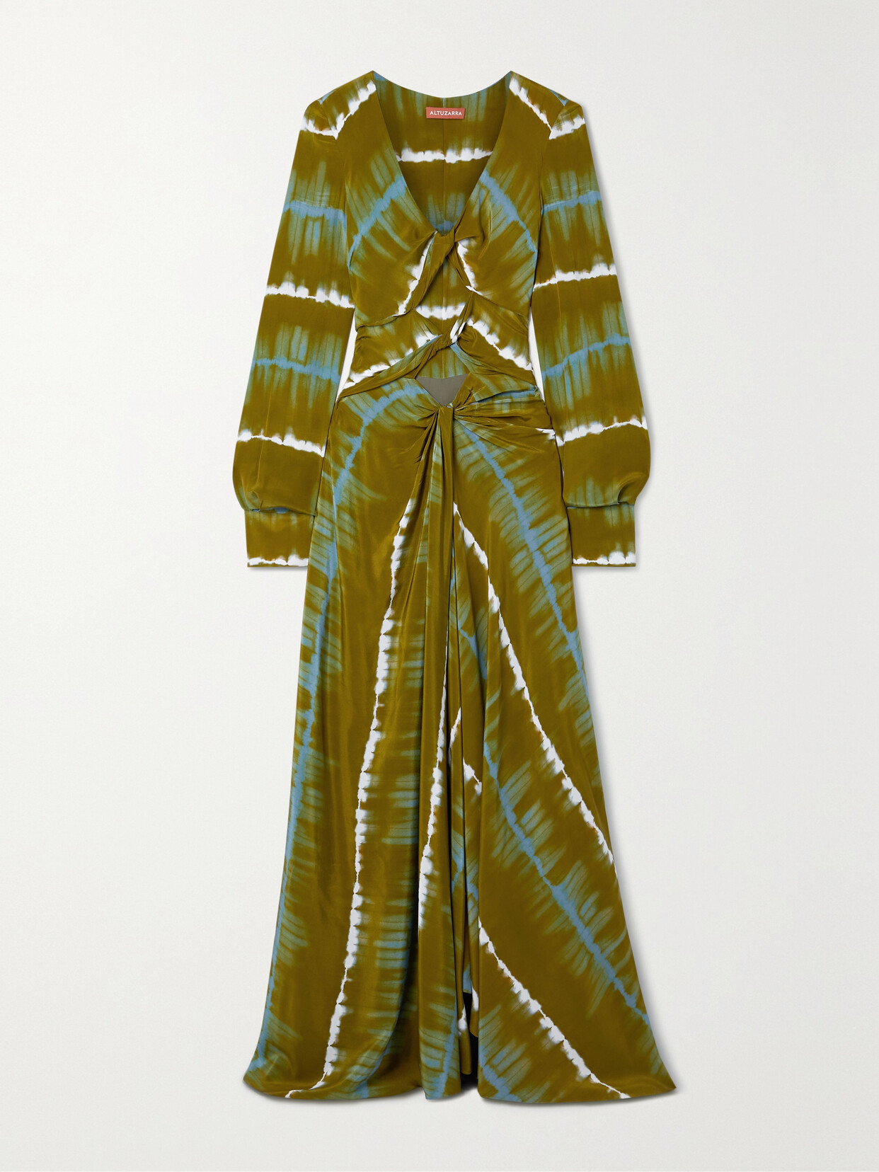 Altuzarra - Helenos Twist-front Cutout Tie-dyed Silk Crepe De Chine Maxi Dress - Green