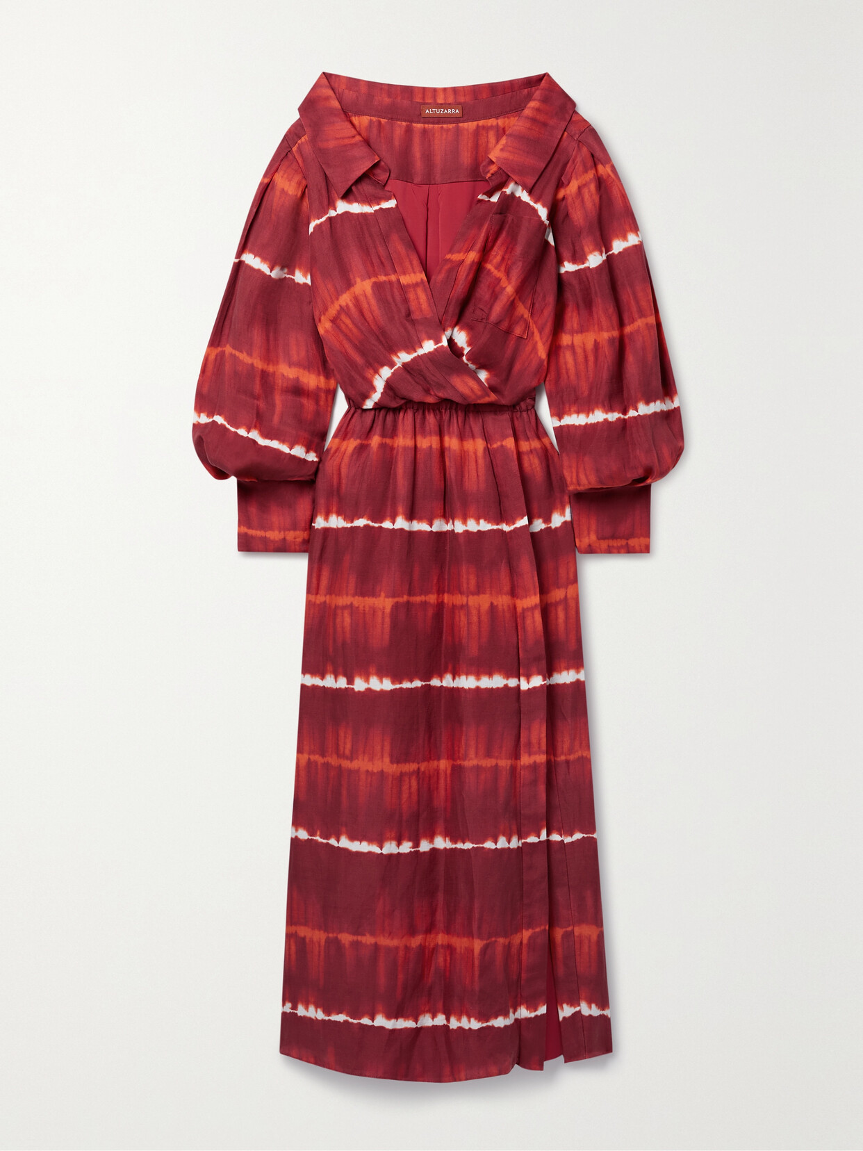 Altuzarra Lyddy Off-the-shoulder Tie-dyed Linen-blend Maxi Dress - Red