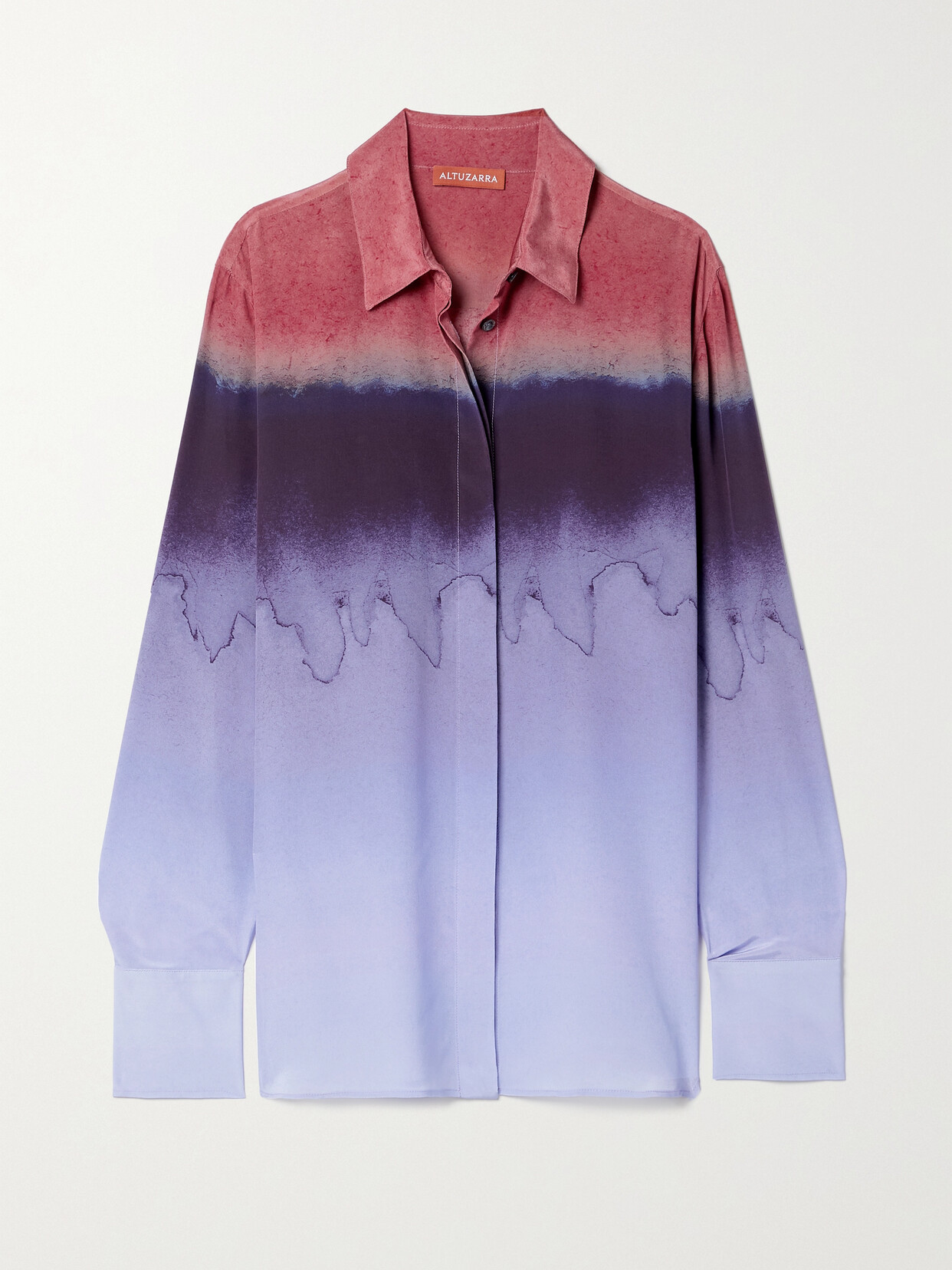 Altuzarra Chika Dégradé Silk Crepe De Chine Shirt - Purple
