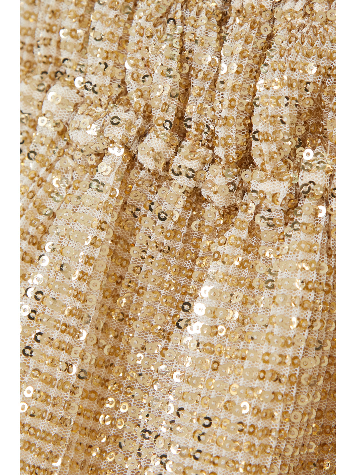 Altuzarra Lily Shirred Sequined Stretch-silk Midi Dress In Gold