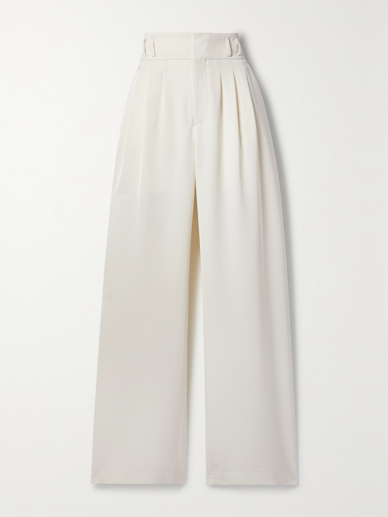 Altuzarra - Tyr Pleated Grain De Poudre Wide-leg Pants - Ivory