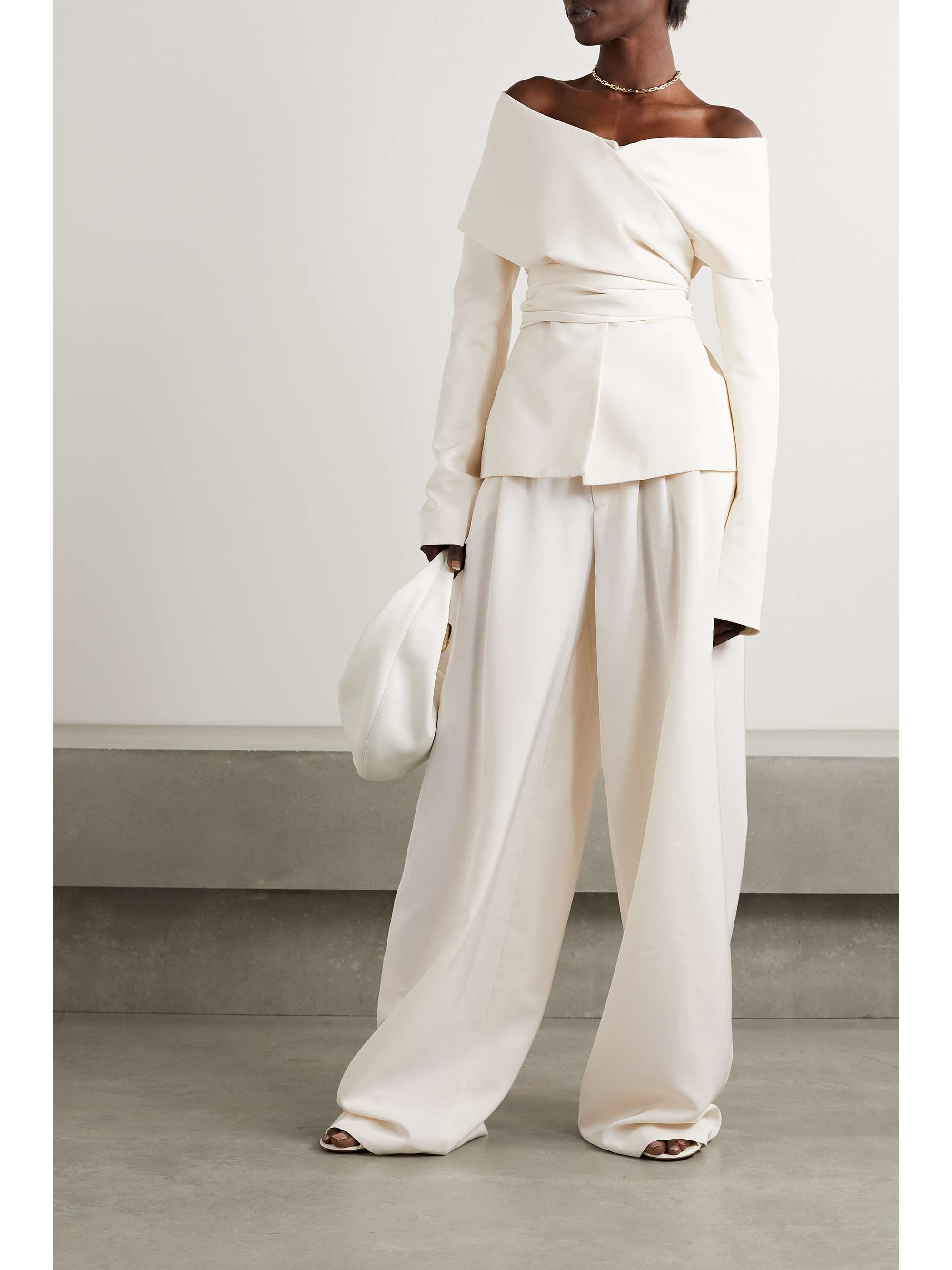 ALTUZARRA Tyr pleated grain de poudre wide-leg pants