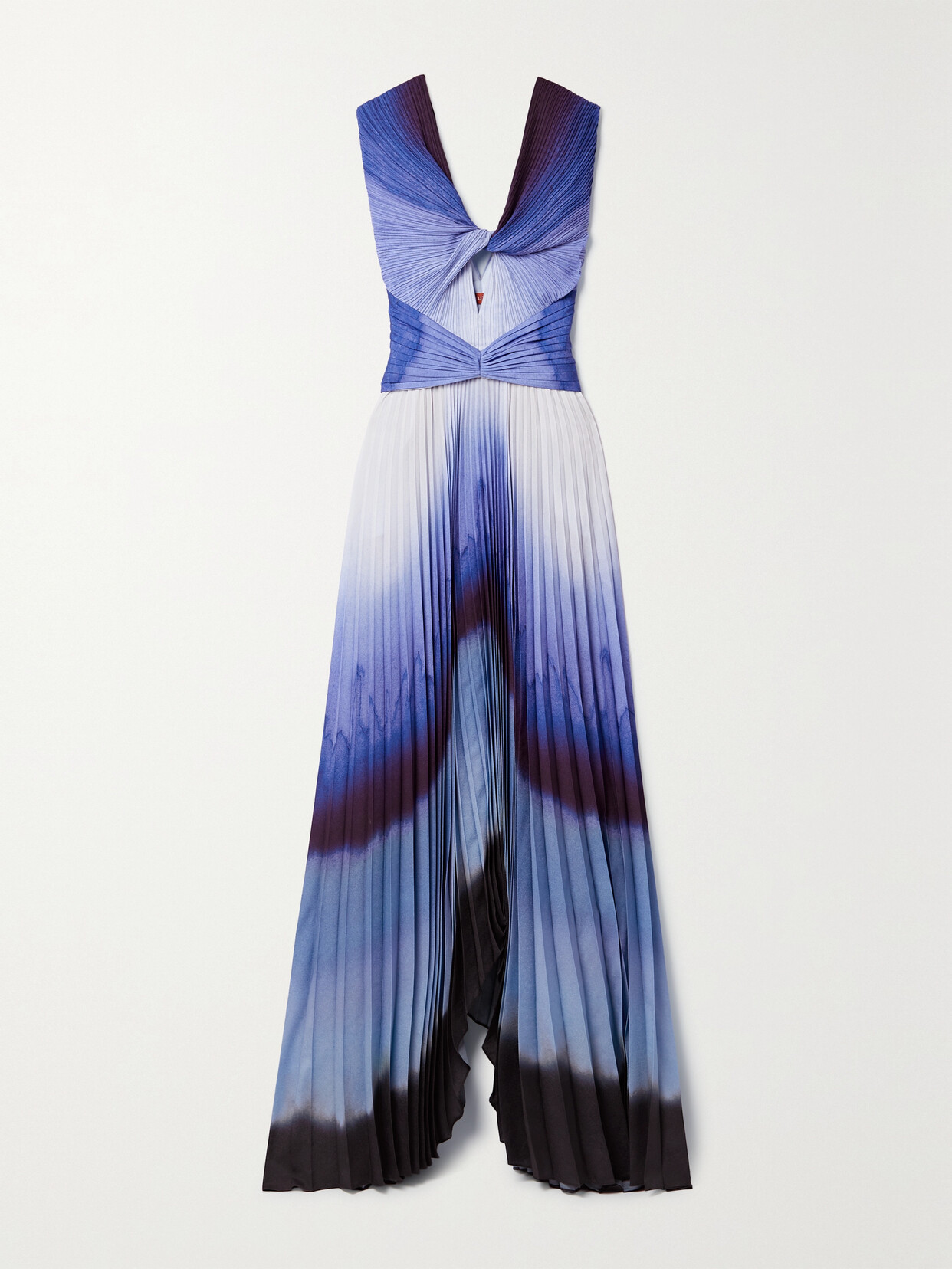 Altuzarra - Kalymnos Twist-front Cutout Tie-dyed Plissé Crepe De Chine Maxi Dress - Blue