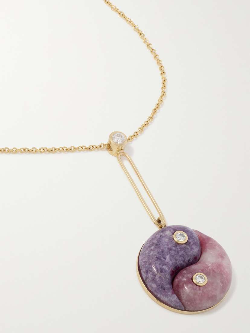 Retrouvaí Yin Yang 14-karat Multi-stone Necklace