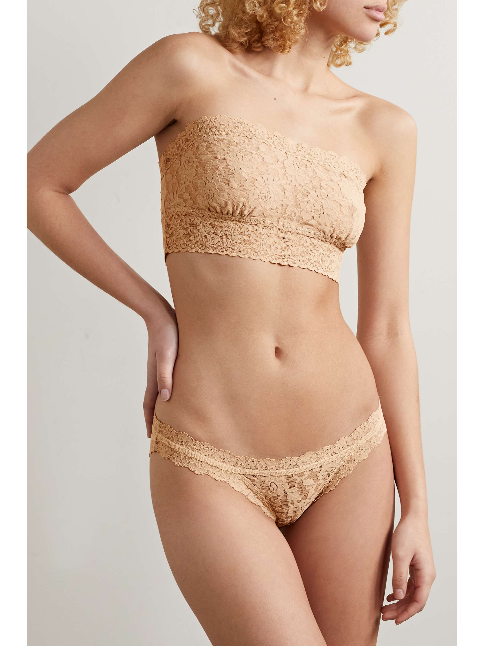 HANKY PANKY + NET SUSTAIN Signature set of three stretch-lace boy shorts