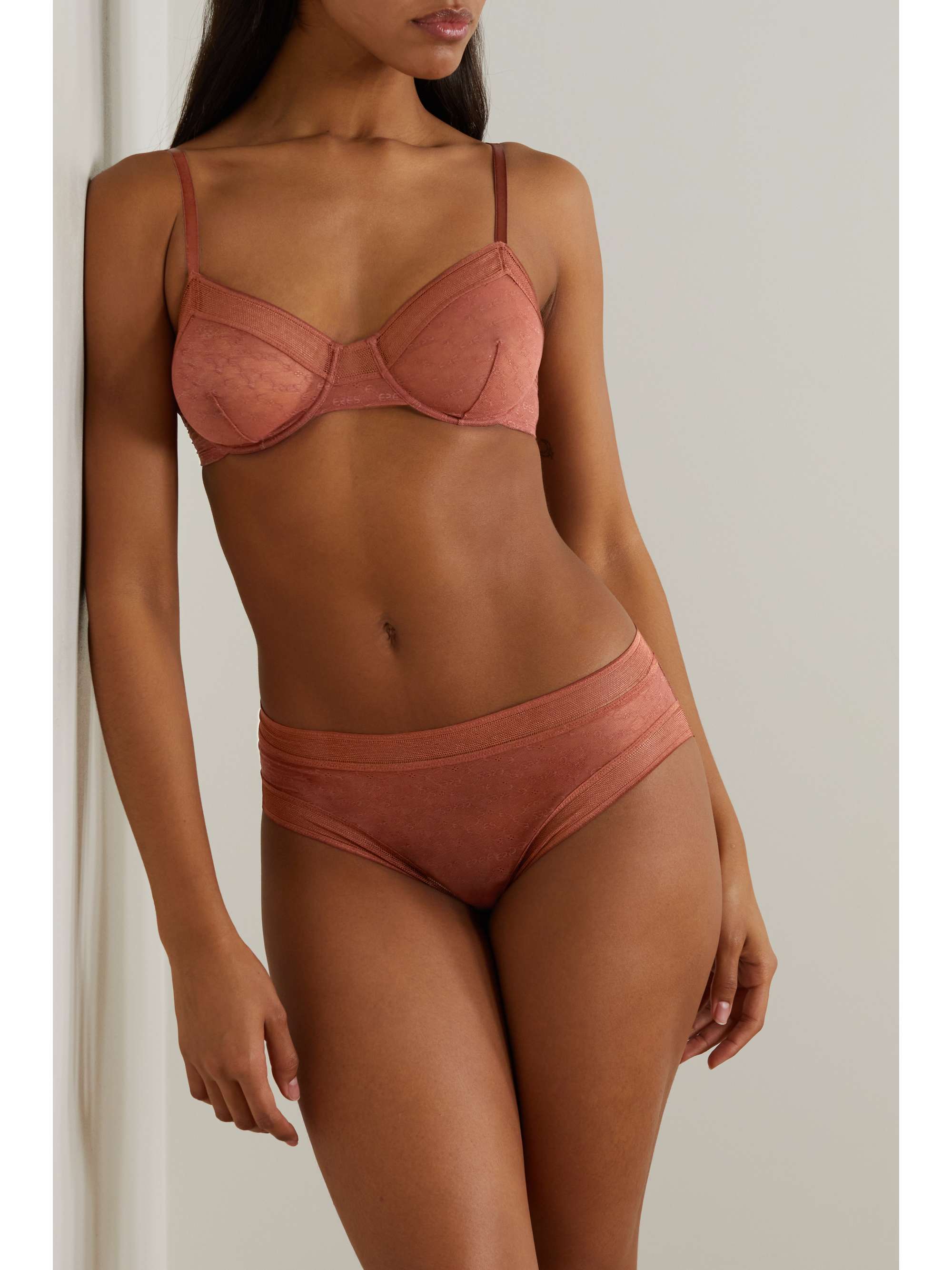 ERES Positive stretch jacquard-lace underwired bra