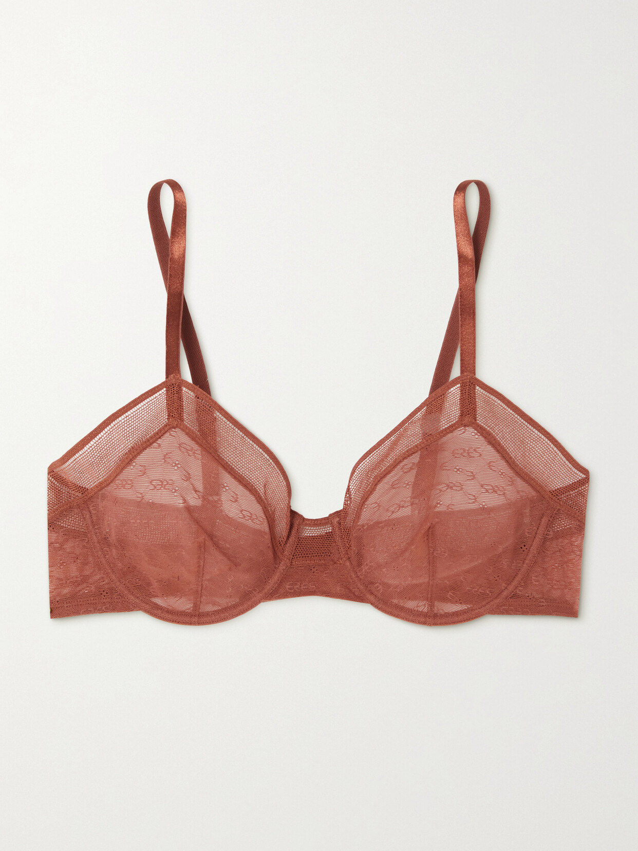 Eres Positive Stretch Jacquard-lace Underwired Bra In Orange