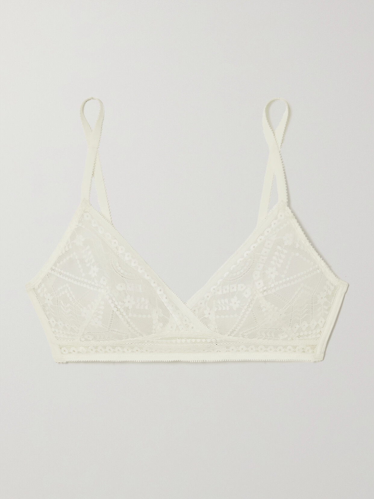 Eres - Neroli Girofle Embroidered Tulle Soft-cup Triangle Bra - Ivory