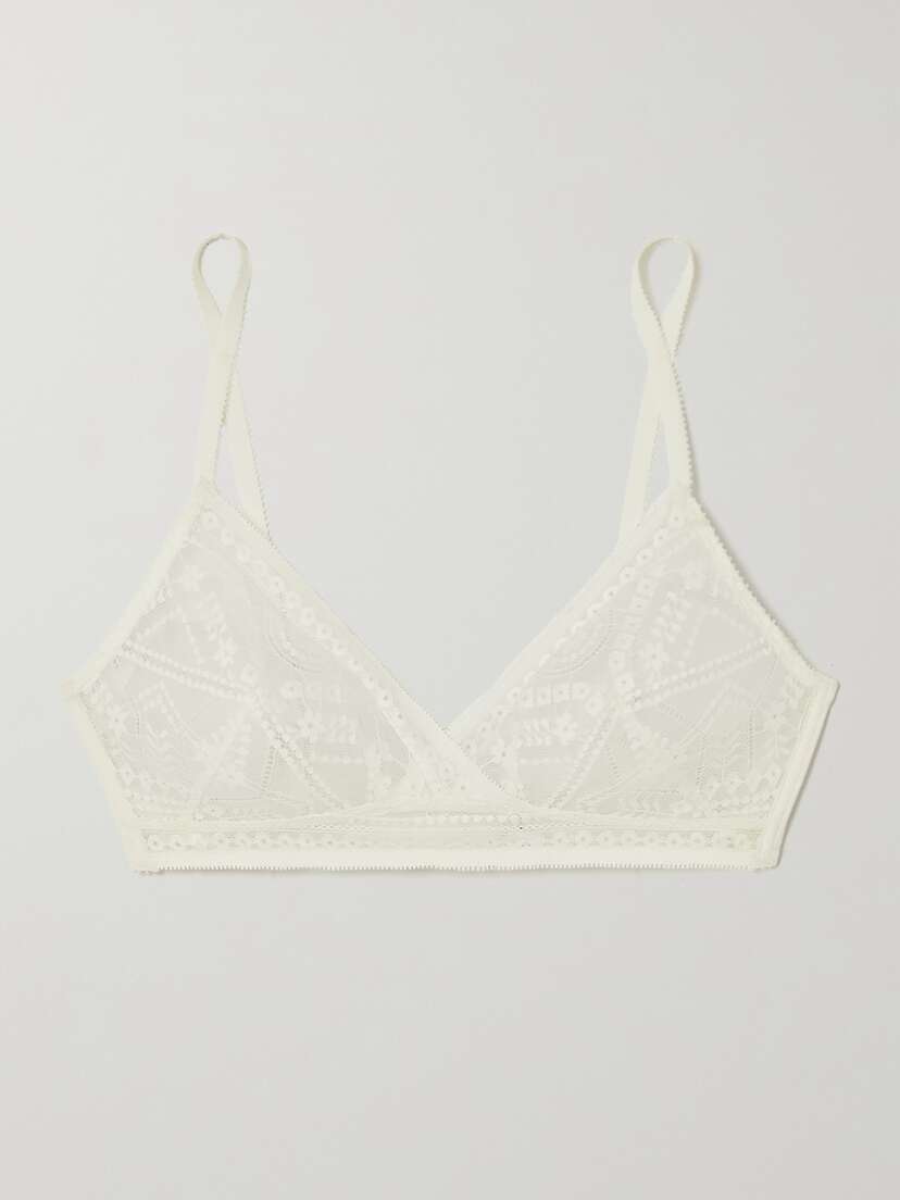 Eres Neroli Girofle Embroidered Tulle Soft-cup Triangle Bra