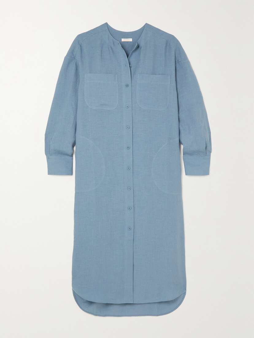 Eres Coquette Linen Midi Shirt Dress