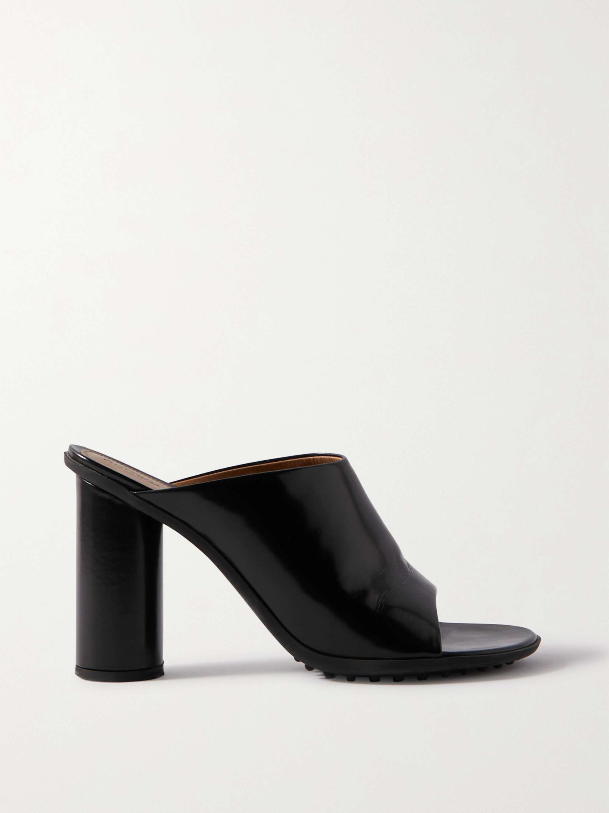 Atomic patent leather mules