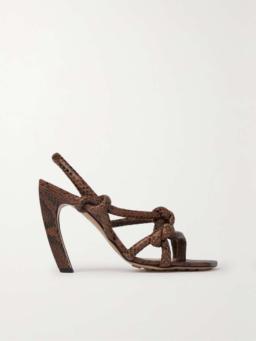 Bottega Veneta Jimbo Snake-effect Leather Slingback Sandals