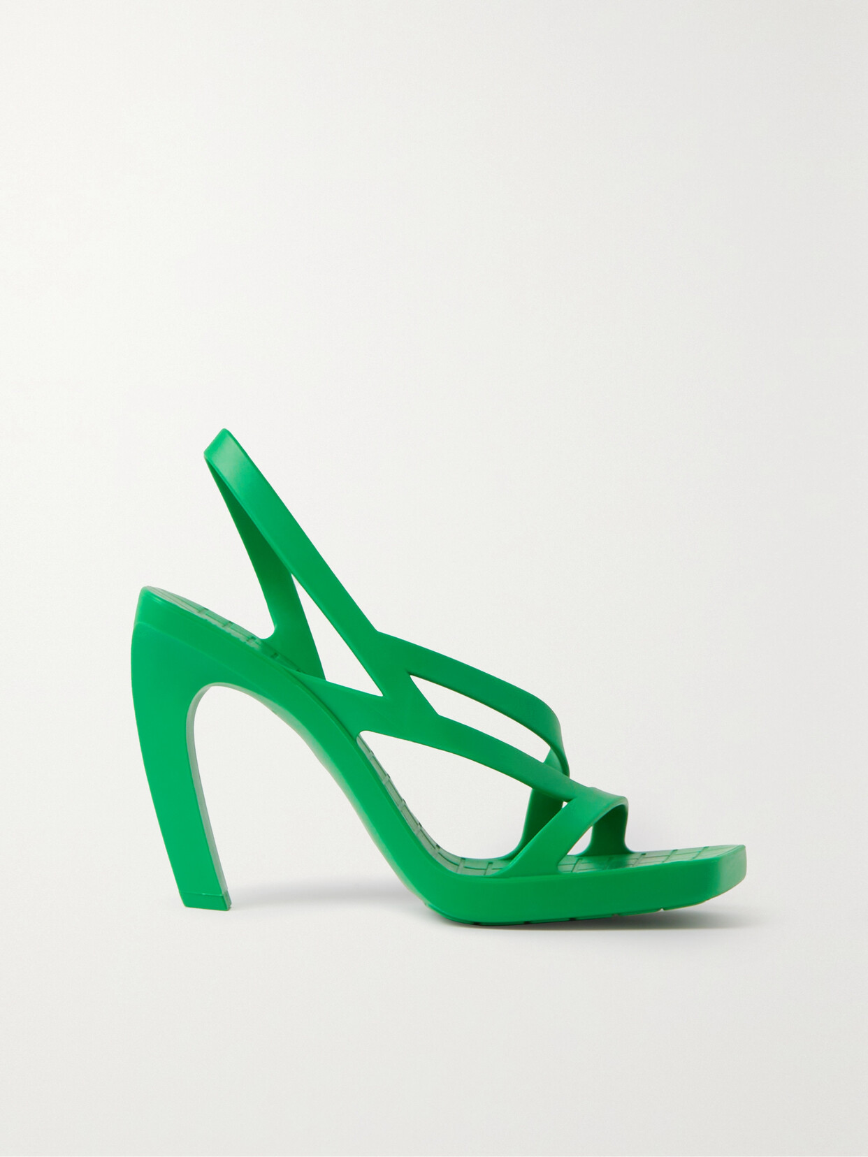 Shop Bottega Veneta Jimbo Rubber Slingback Sandals In Green