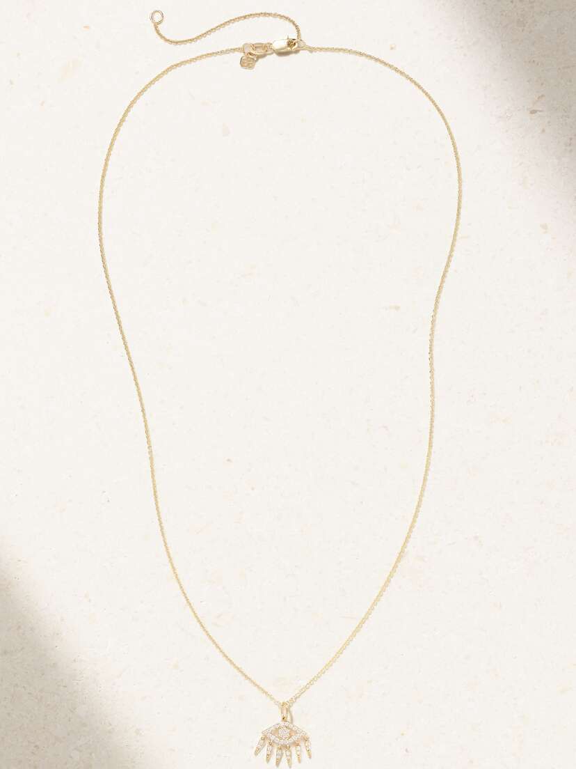 Sydney Evan Evil Eye 14-karat Gold Diamond Necklace