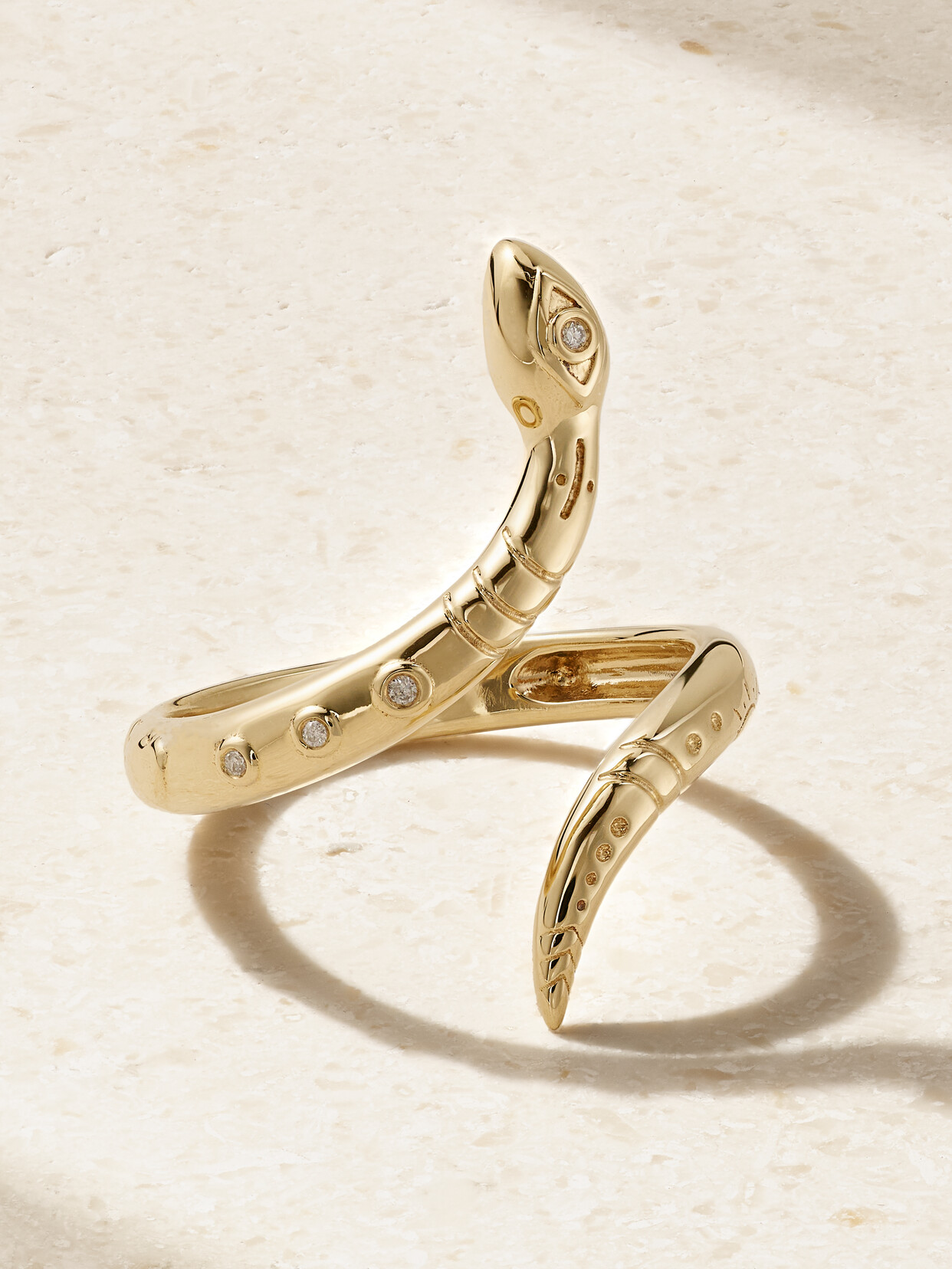 Sydney Evan Snake 14-karat Gold Diamond Ring