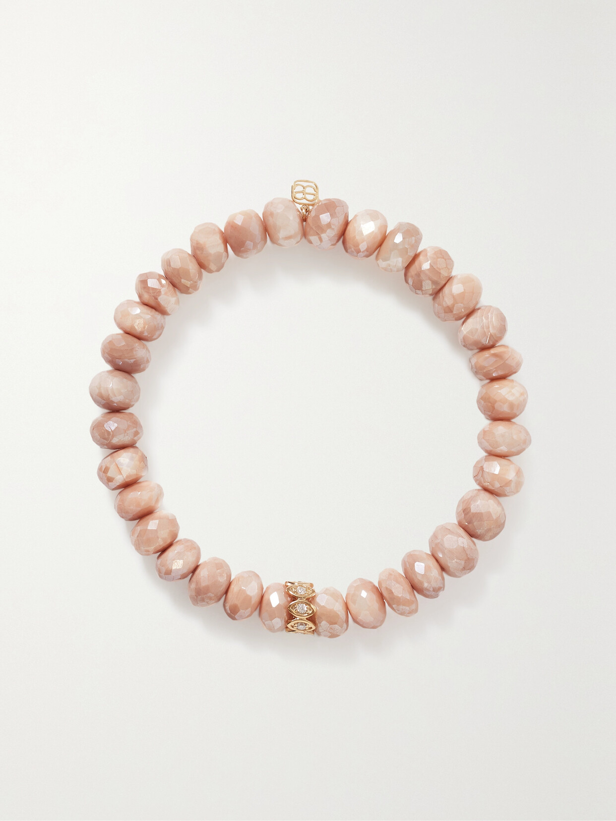 Sydney Evan Evil Eye 14-karat , Moonstone And Diamond Bracelet