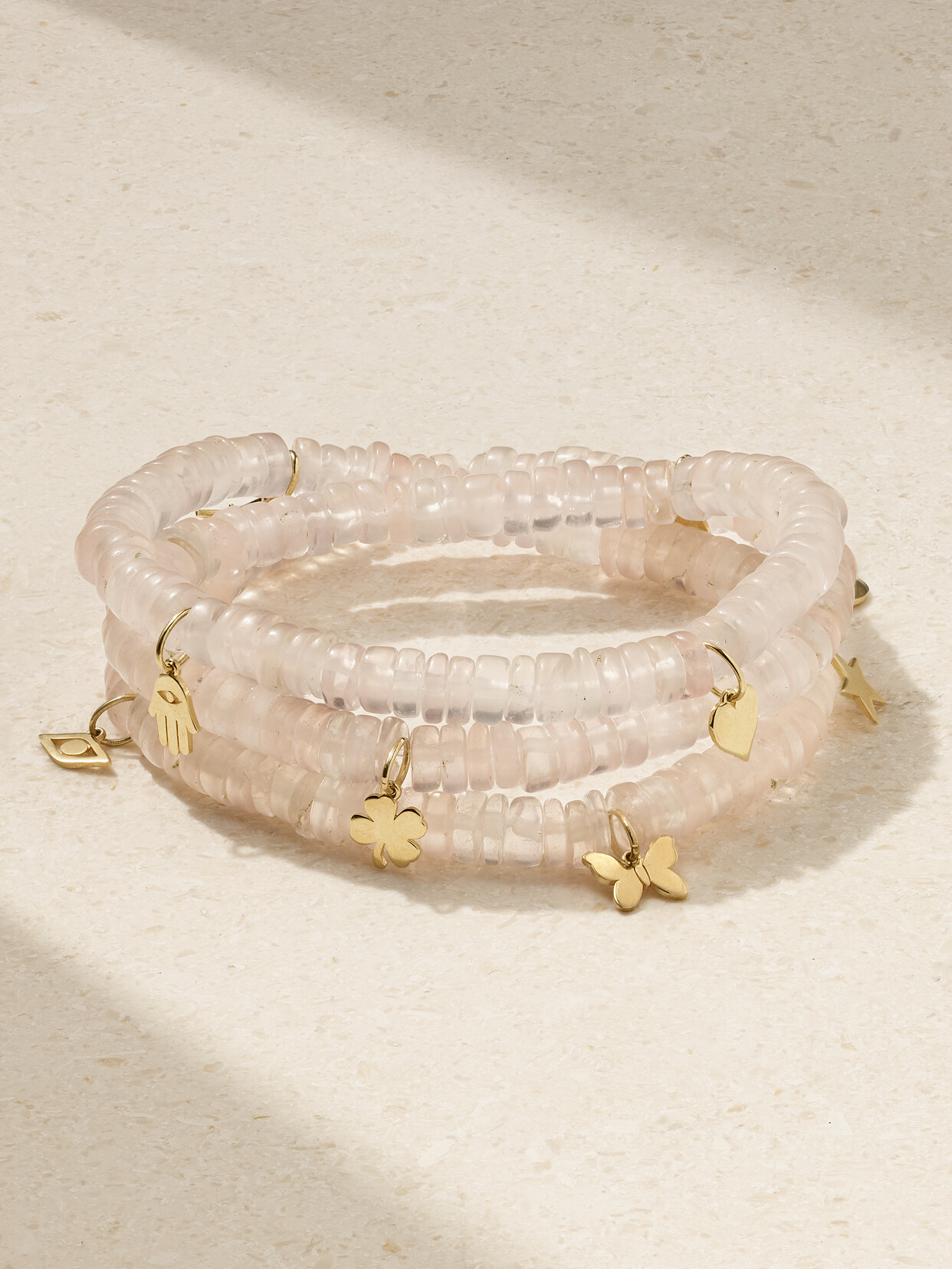 Sydney Evan Convertible 14-karat Rose Quartz Bracelet