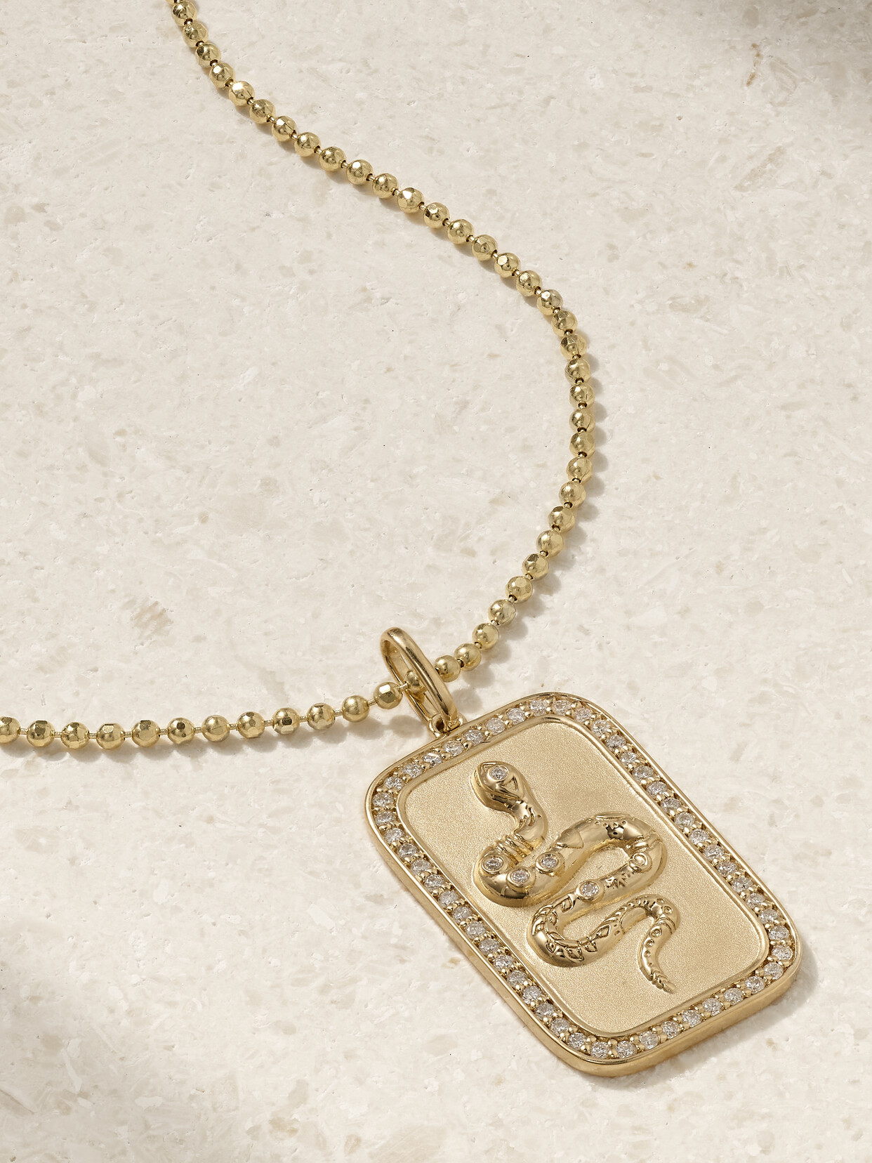 Sydney Evan Snake 14-karat Gold Diamond Necklace - One size
