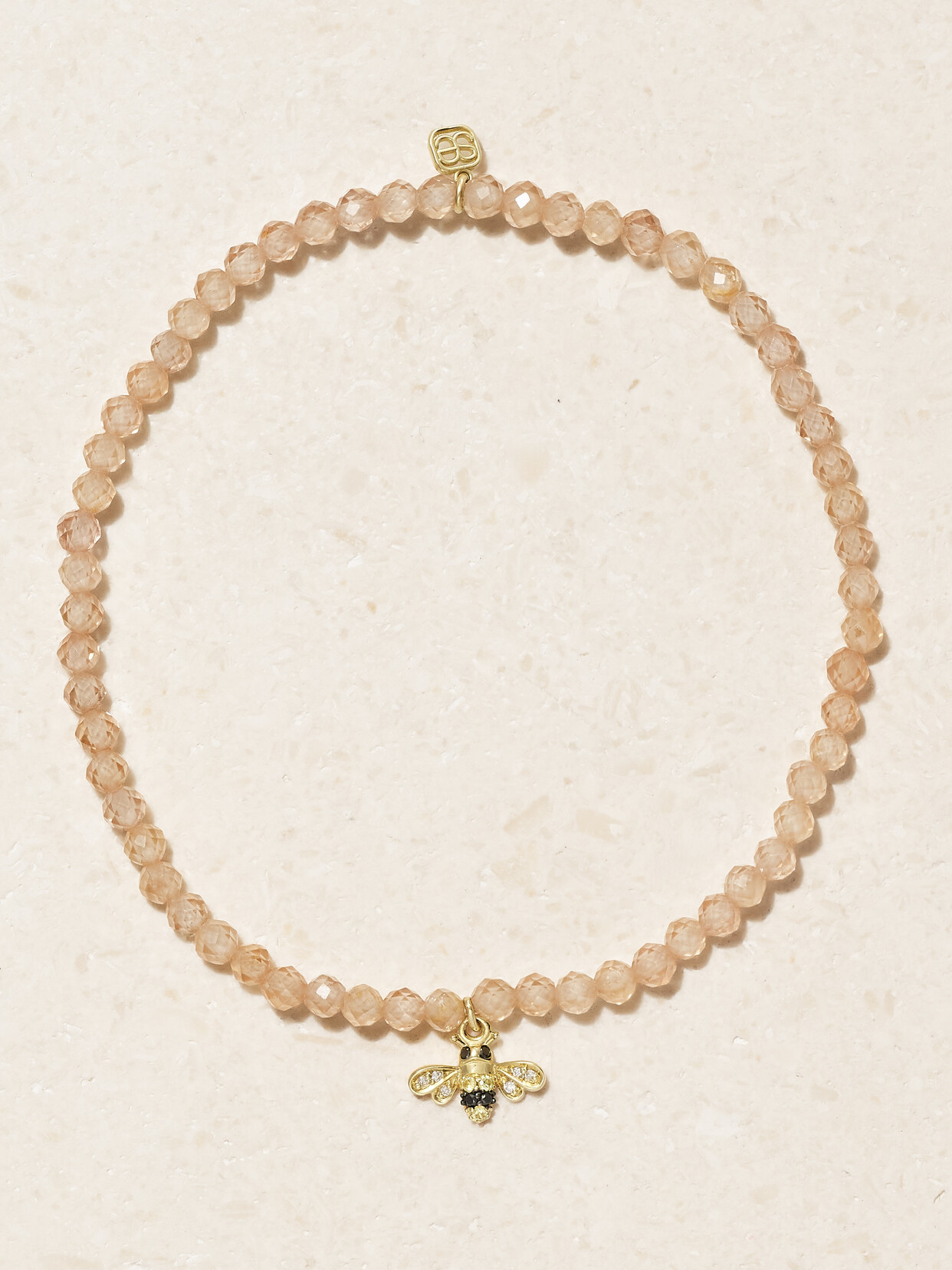 Sydney Evan Tiny Bee 14-karat Gold Multi-stone Bracelet