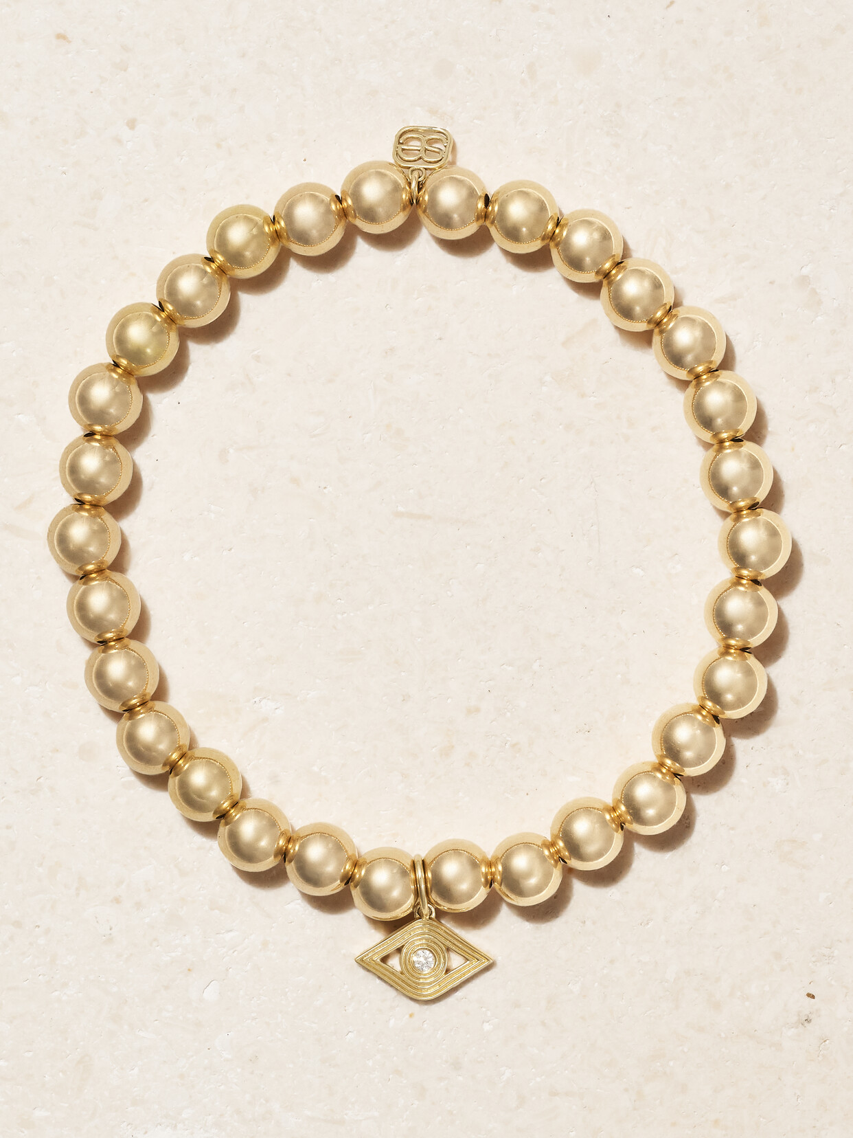 Sydney Evan Fluted Evil Eye 14-karat Diamond Bracelet