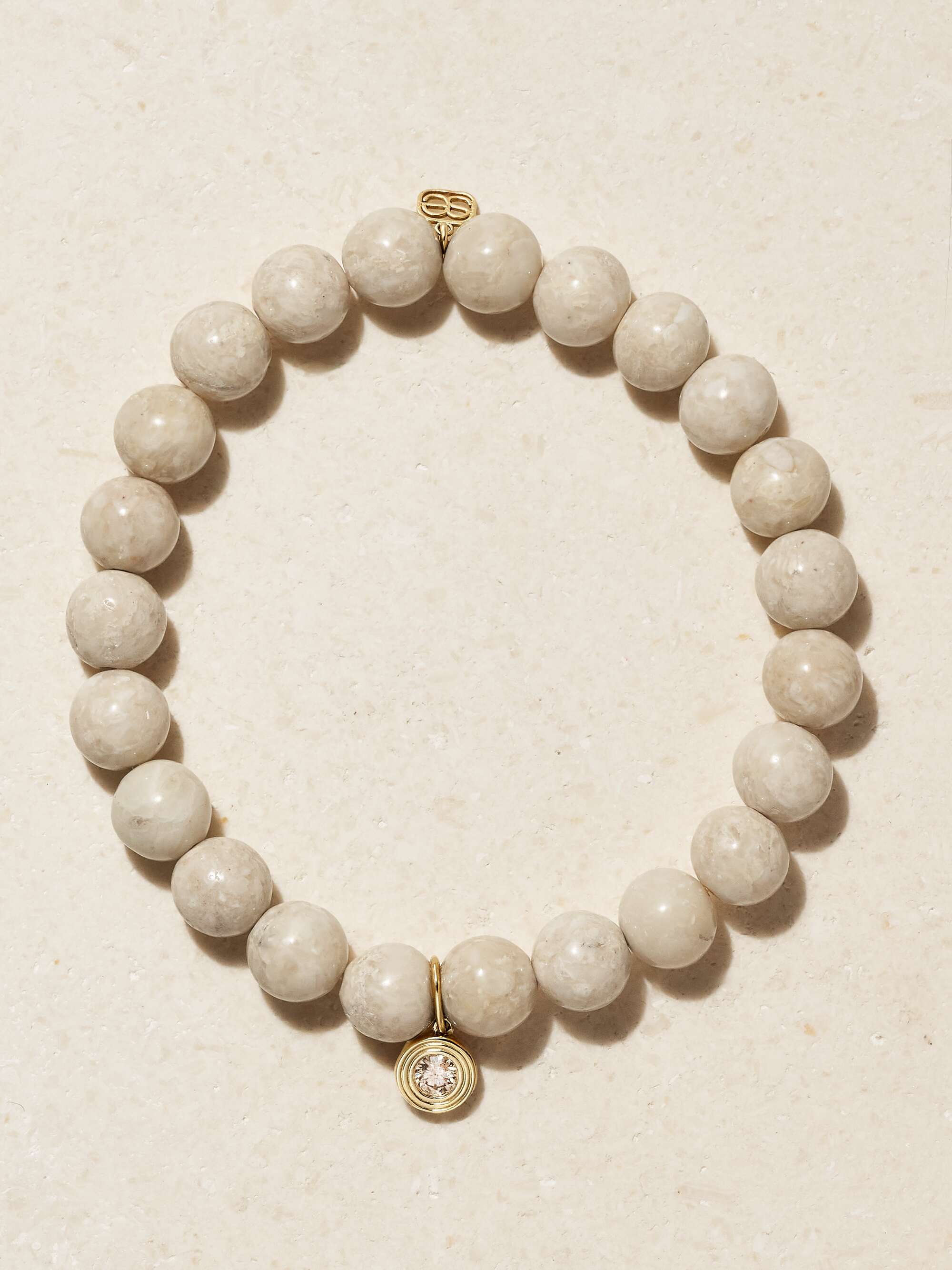 SYDNEY EVAN Fluted Single Stone 14 karat gold jasper and diamond