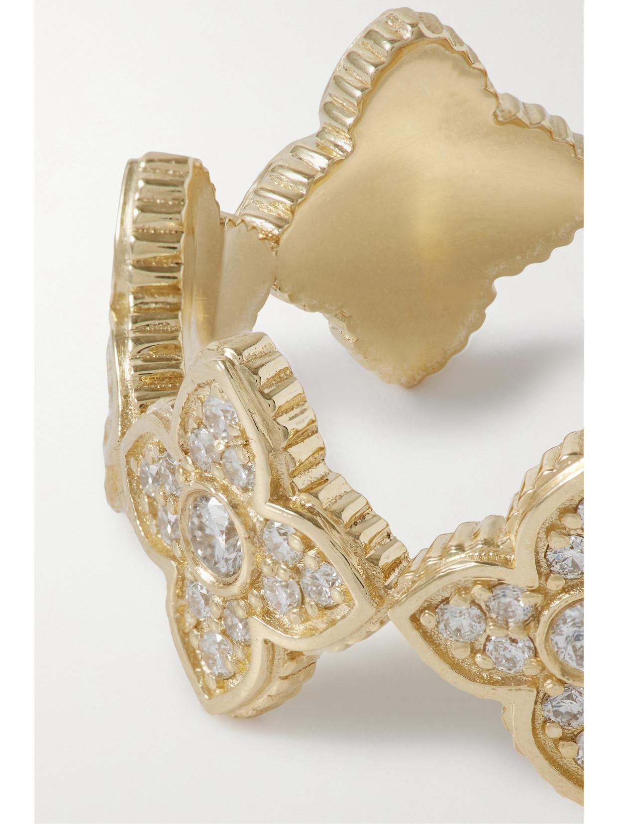 Sydney Evan 14k Gold Moroccan Flower Diamond Ring In Gold