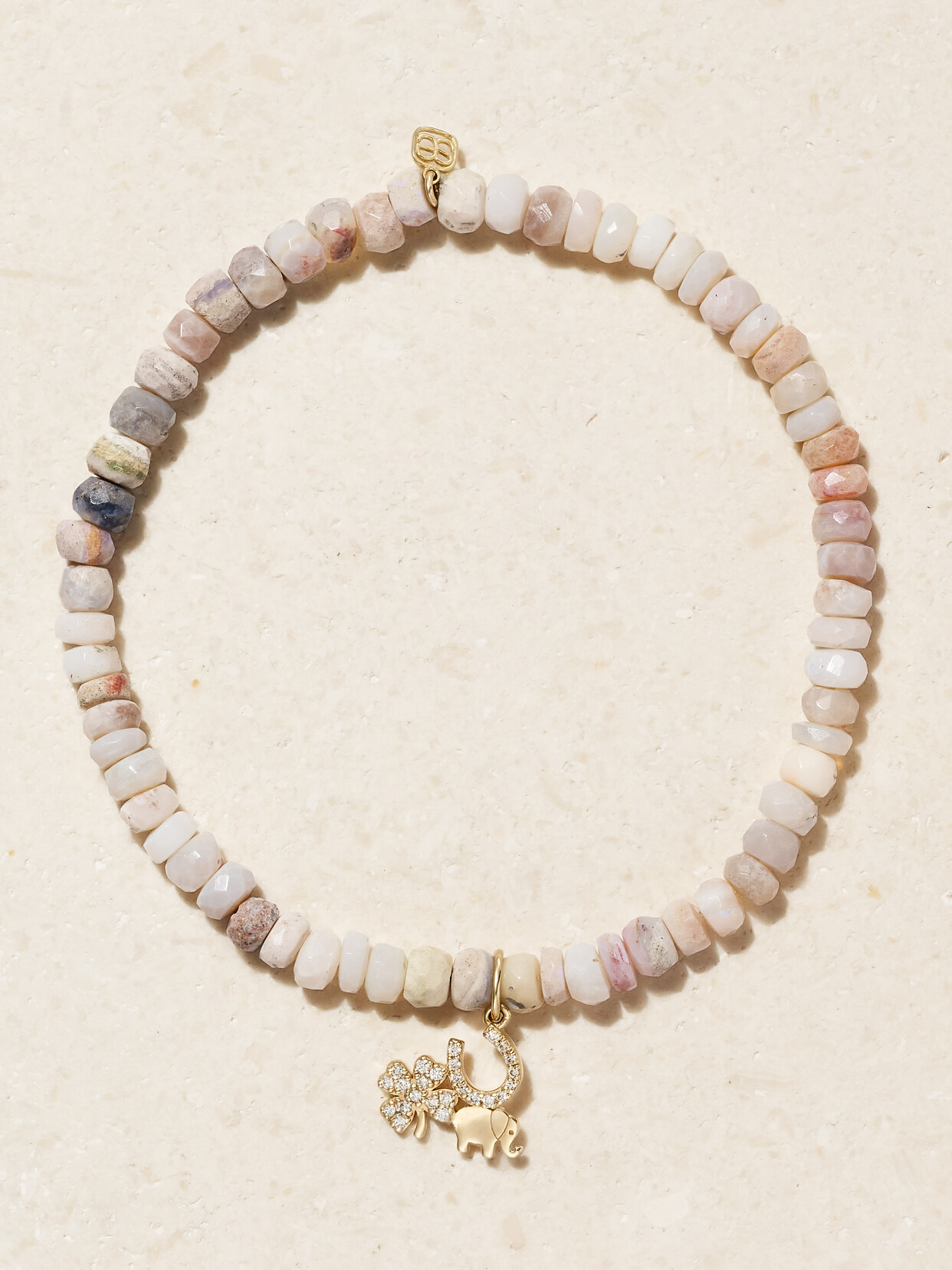 Sydney Evan Luck Cluster 14-karat Gold, Opal And Diamond Bracelet