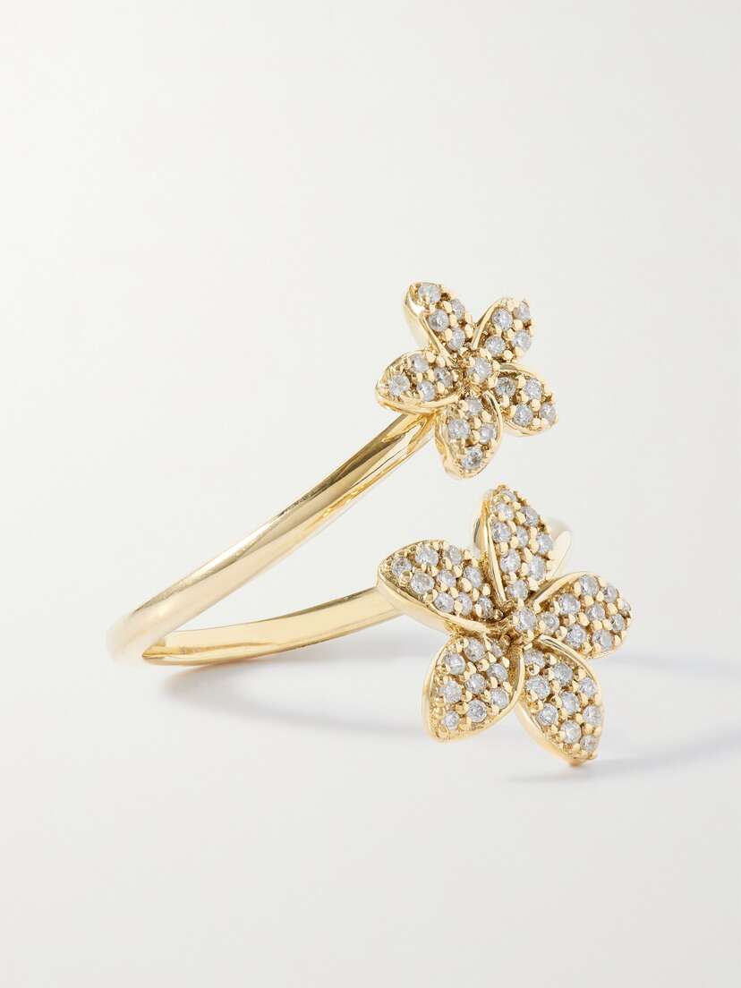 Sydney Evan Plumeria 14-karat Gold Diamond Ring