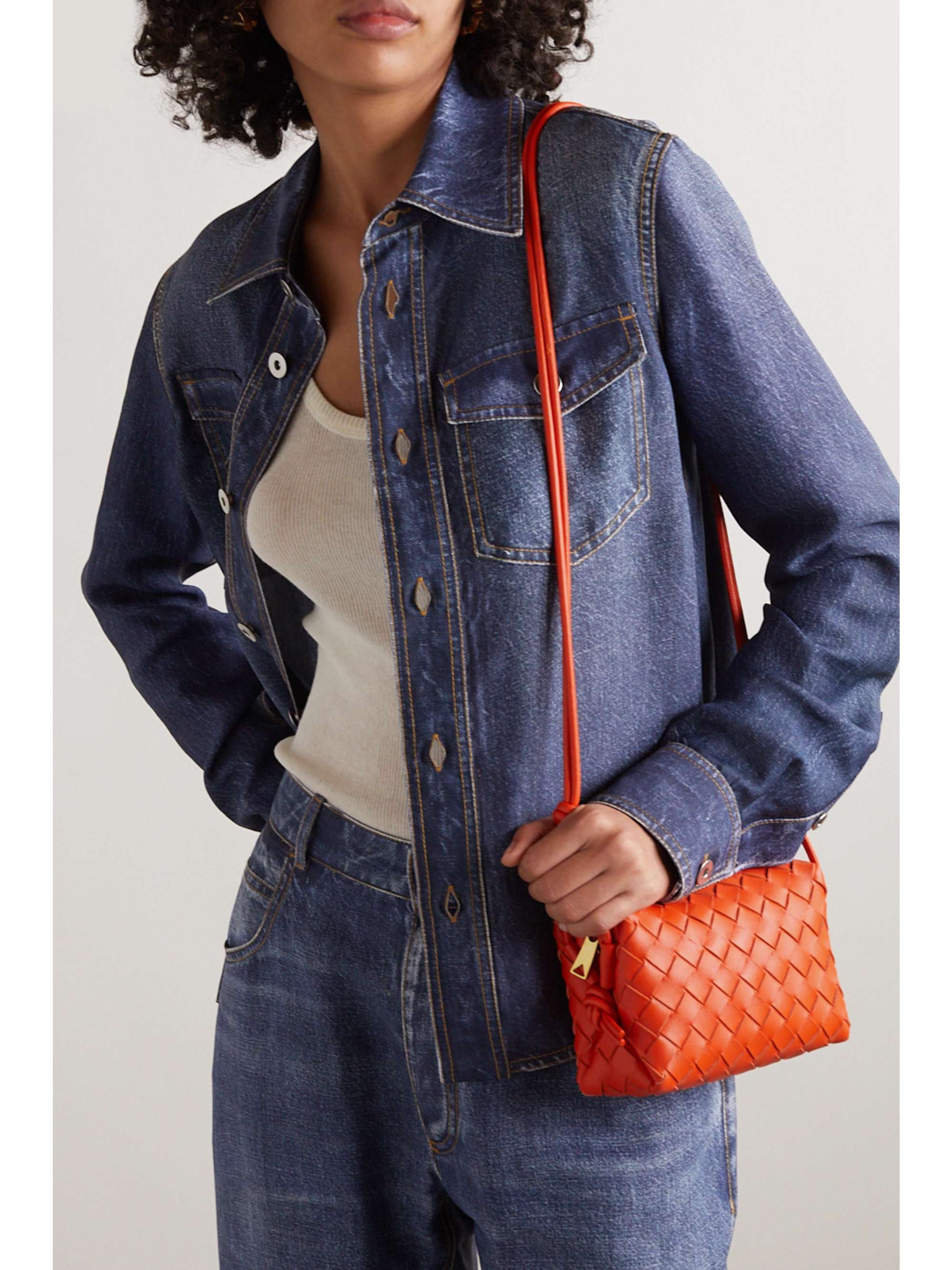 BOTTEGA VENETA Loop mini intrecciato leather shoulder bag