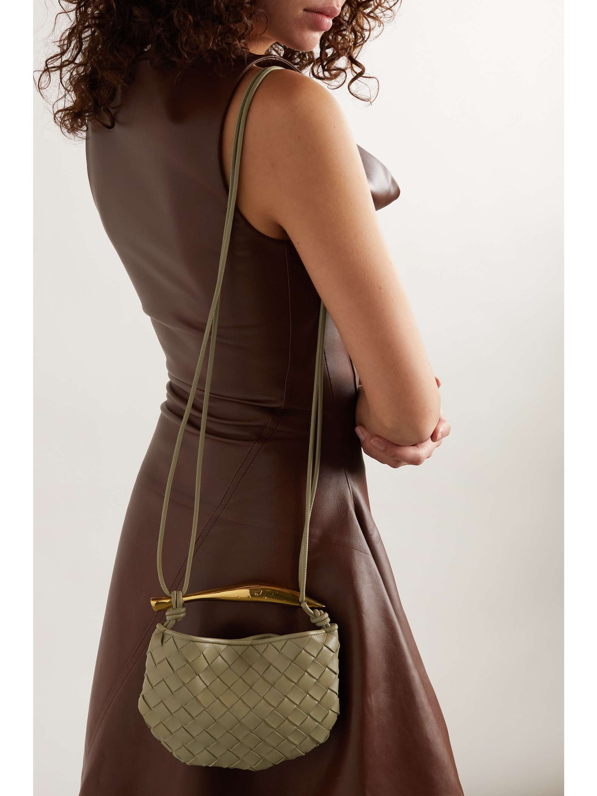 Sardine mini intrecciato leather shoulder bag