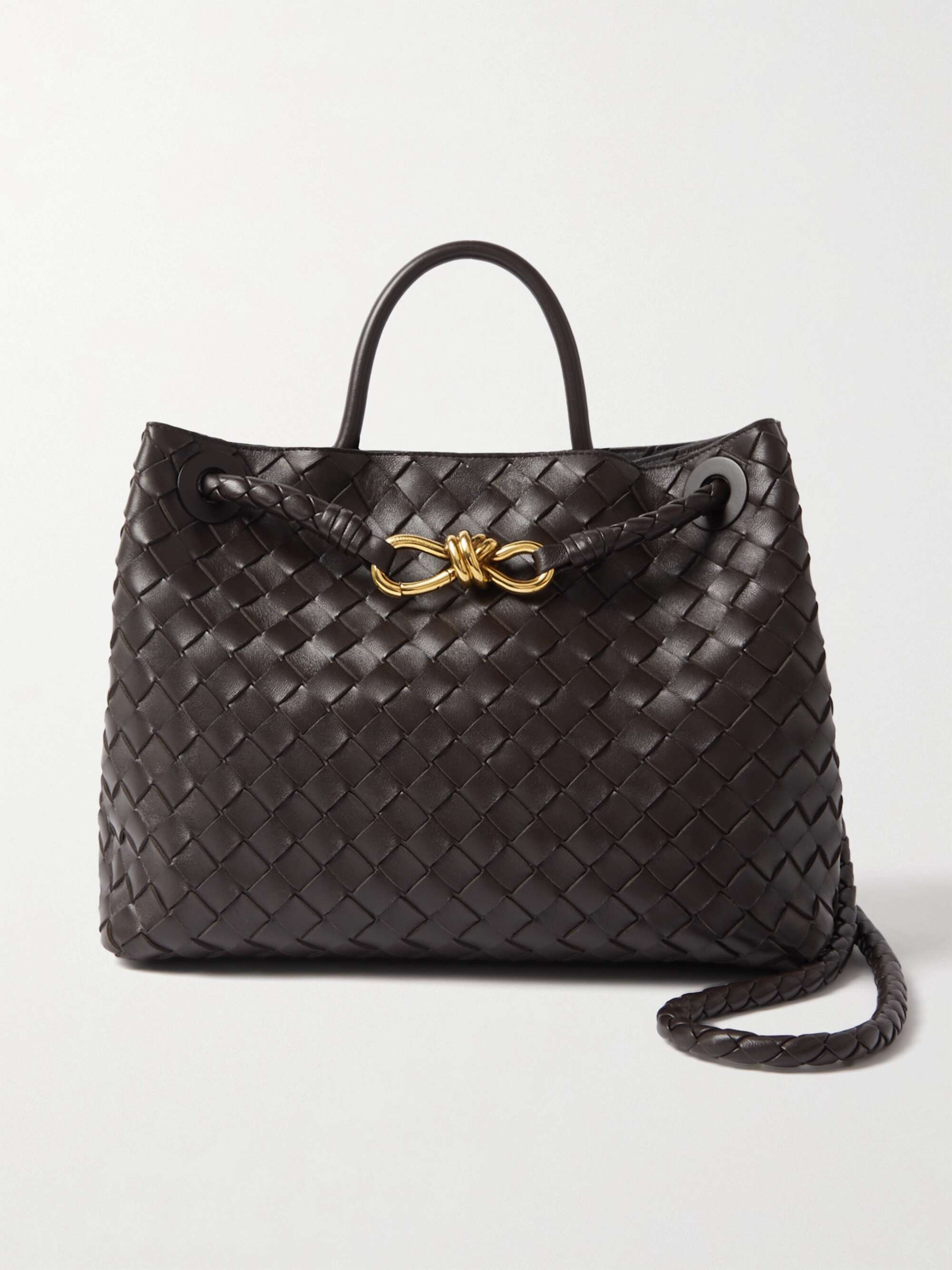 BOTTEGA VENETA Andiamo embellished intrecciato leather tote | NET-A-PORTER